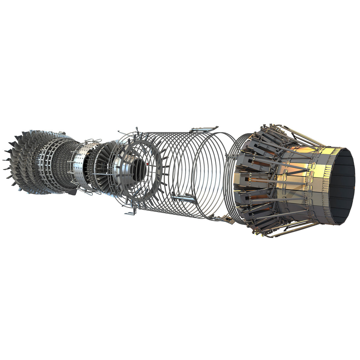 3D Military Turbofan Afterburning Engines