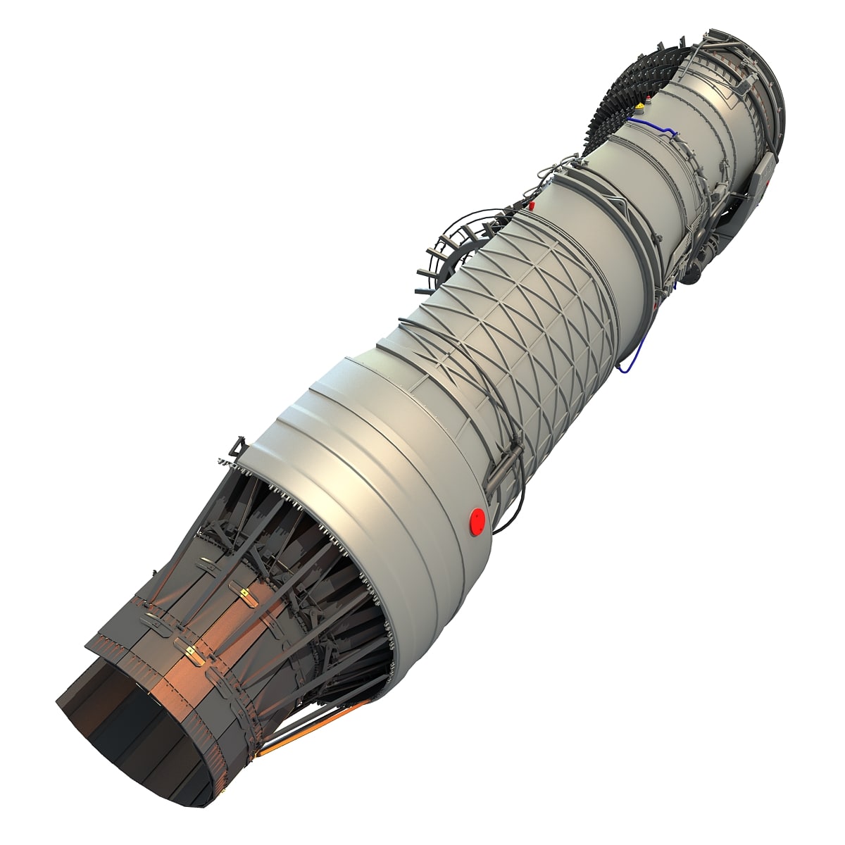 3D Model Sectioned Turbojet Engines