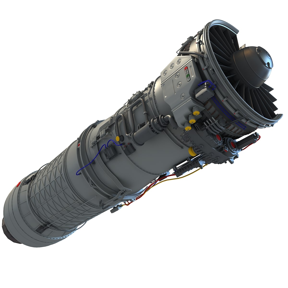 3D Model Sectioned Turbojet Engines