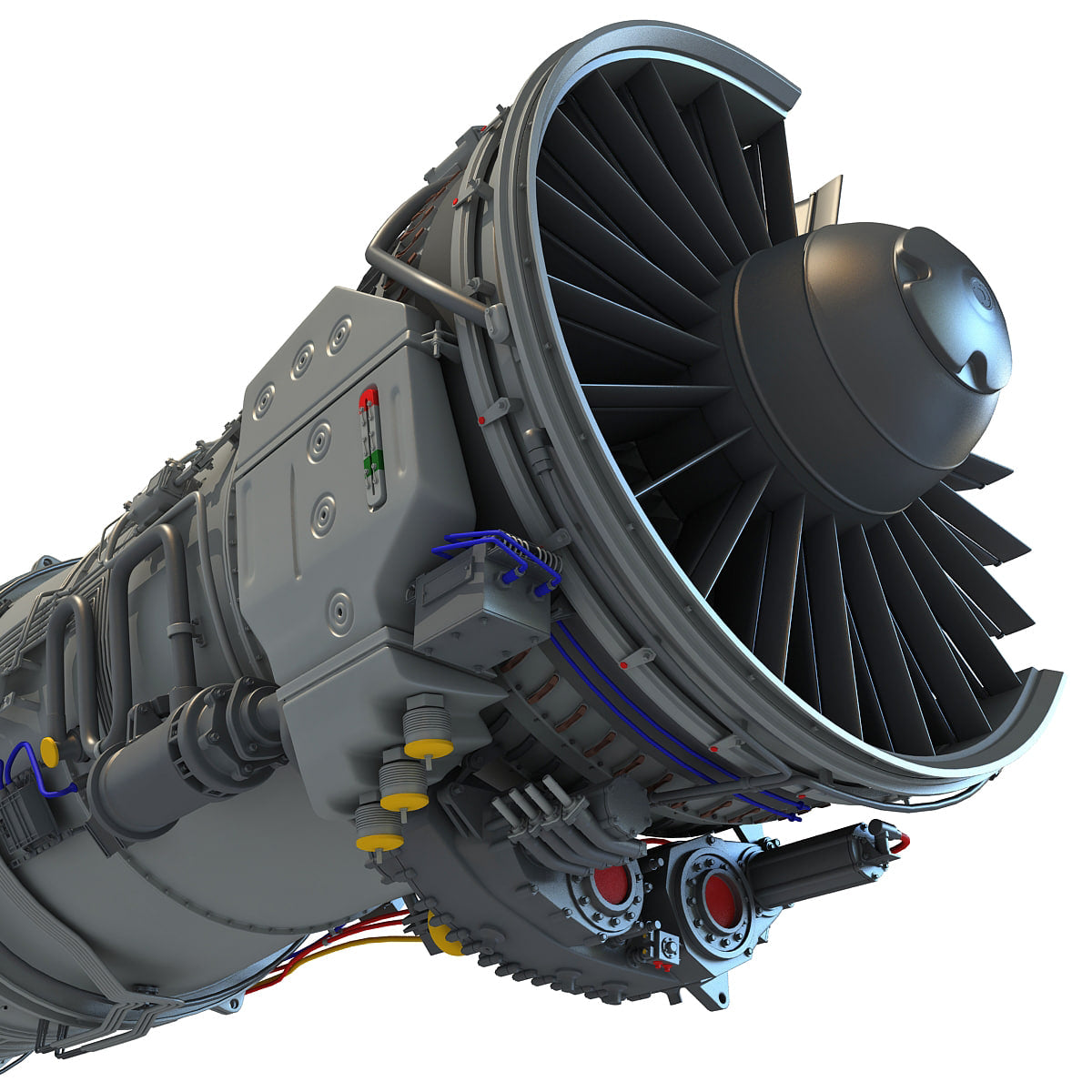 3D Model Sectioned Turbojet Engines