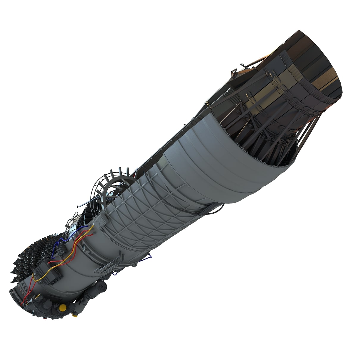 3D Model Sectioned Turbojet Engines