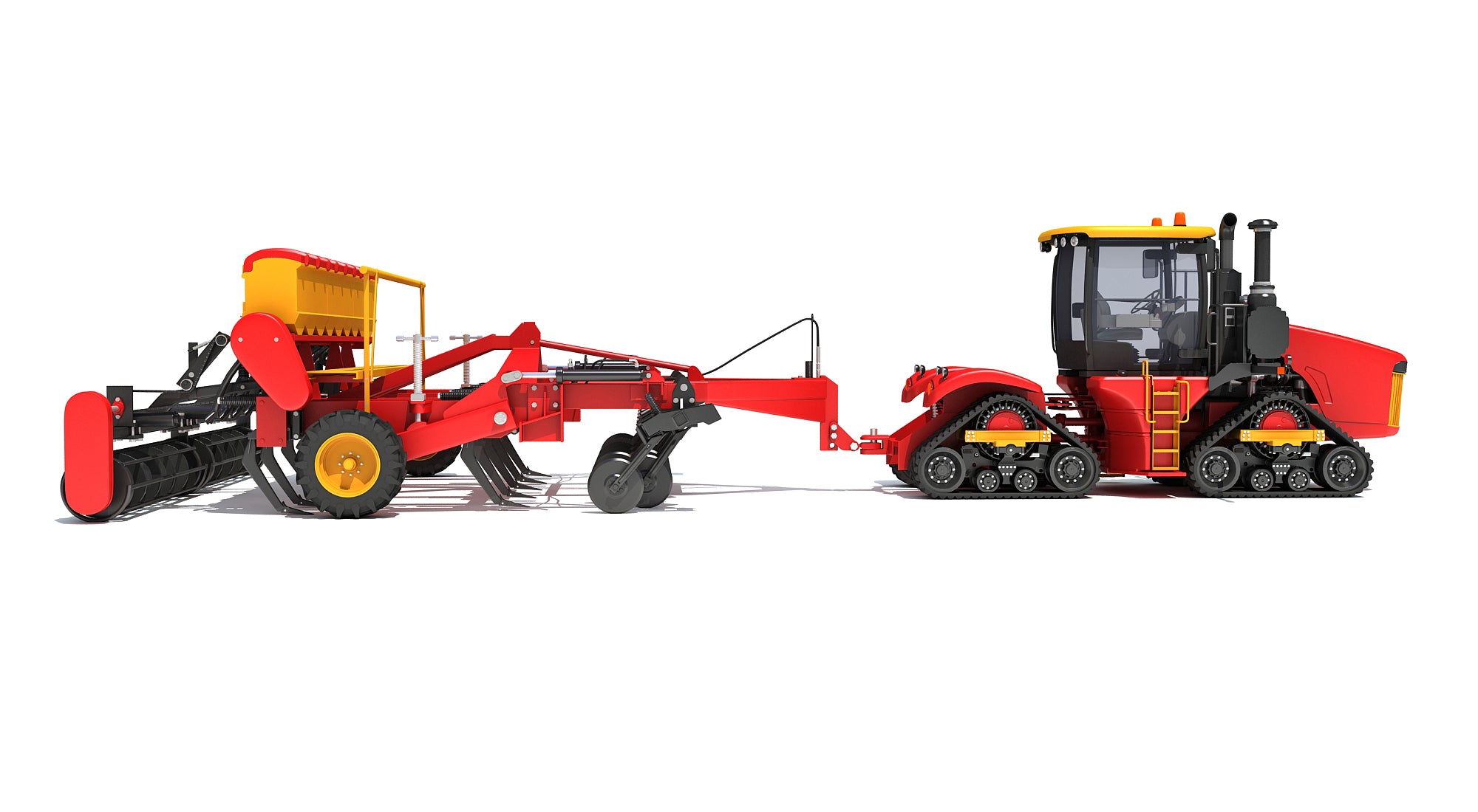 Tractor with Trailed Disc Harrow