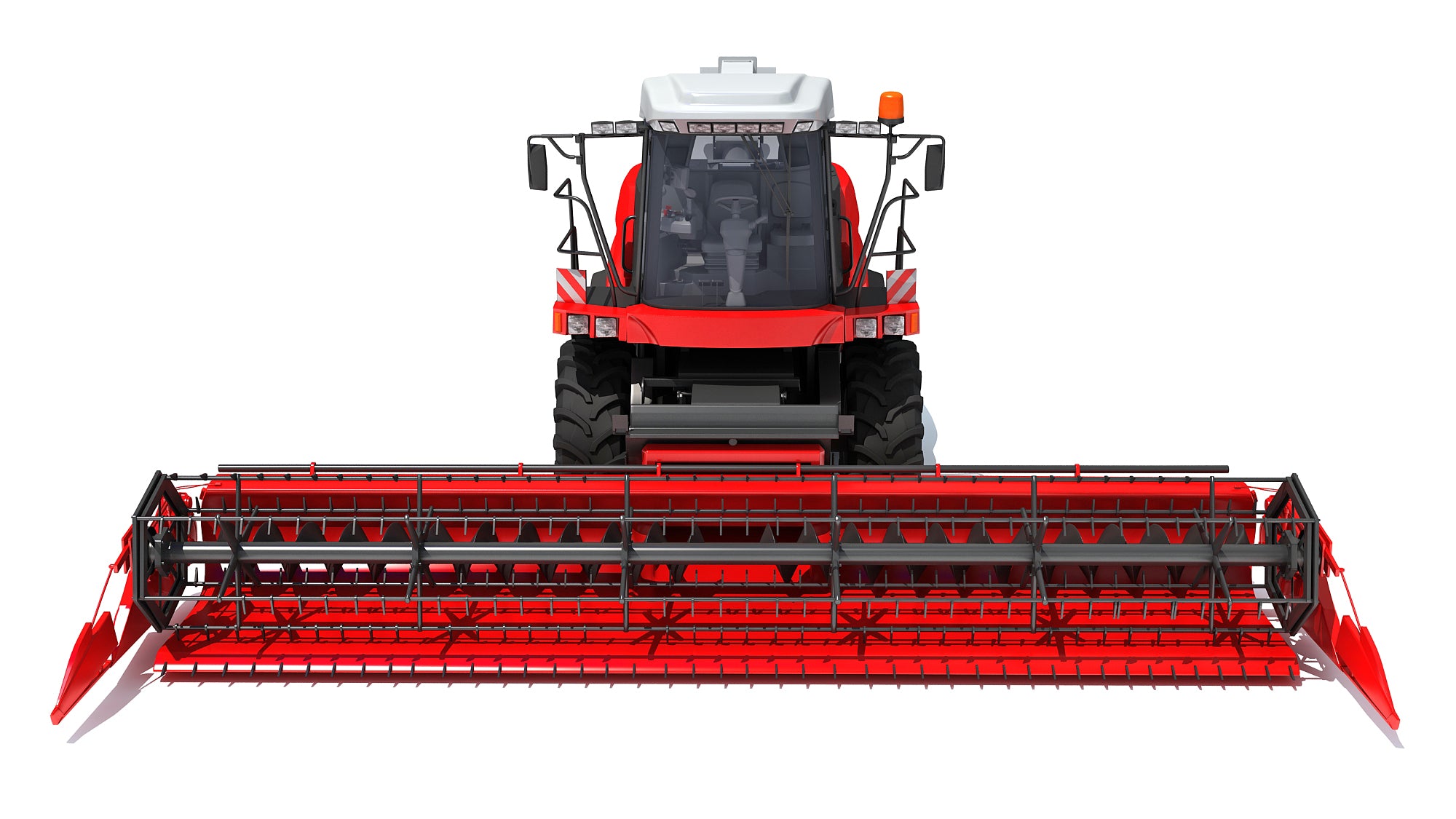 3D Red Combine Harvester