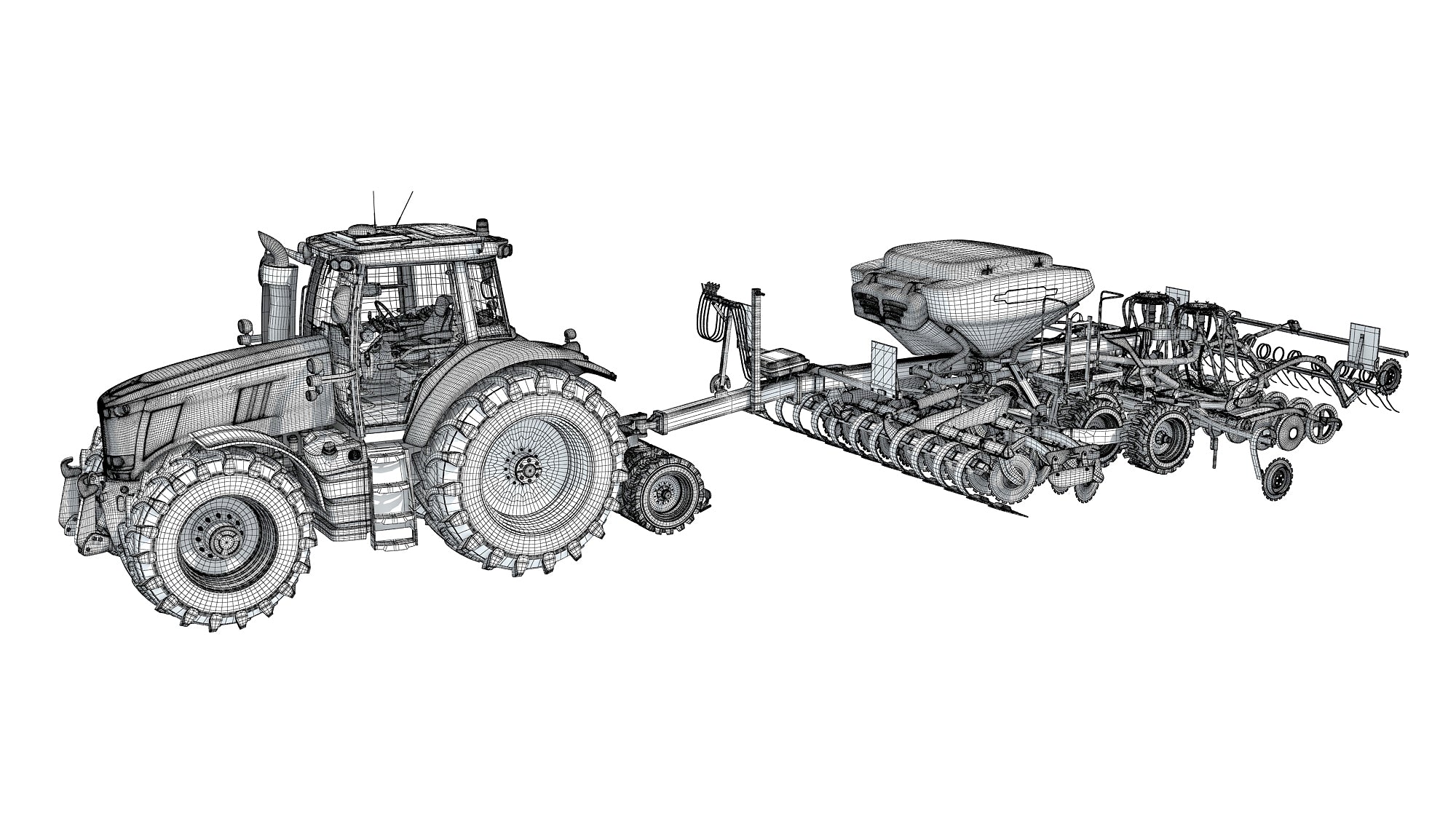 Tractor with Seed Drill