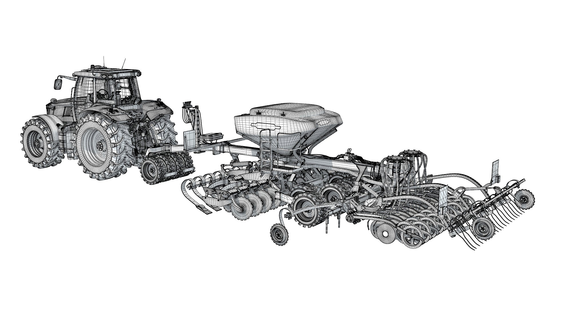 Tractor with Seed Drill