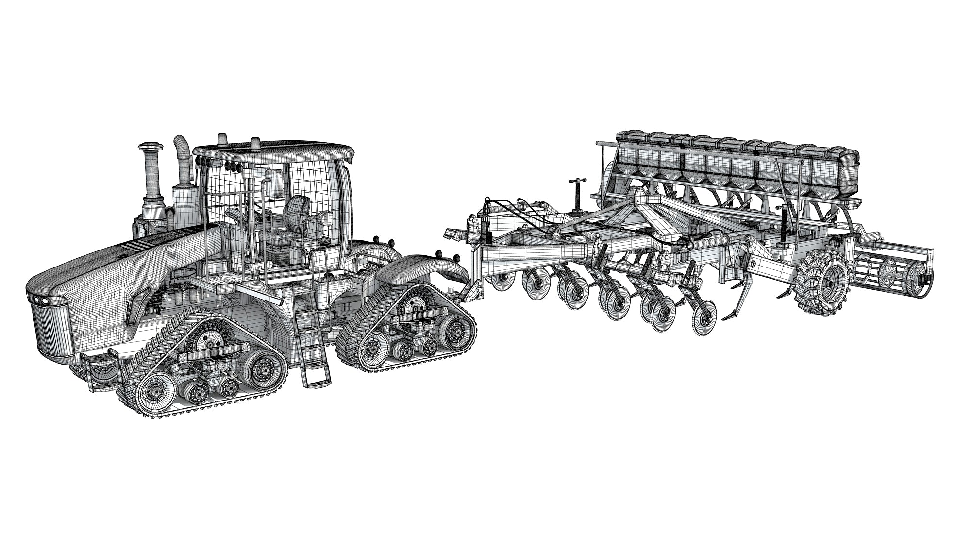 Tractor with Trailed Disc Harrow