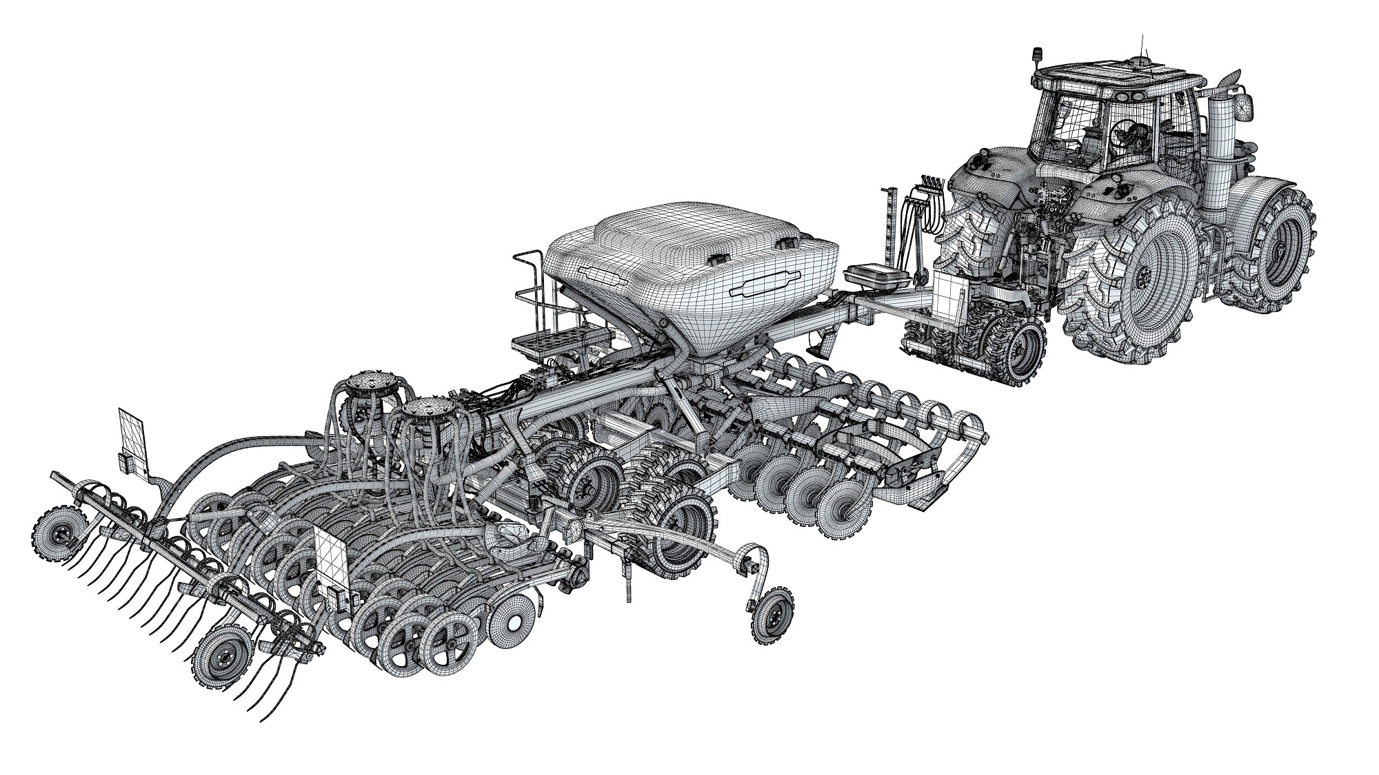 Tractor with Seed Drill