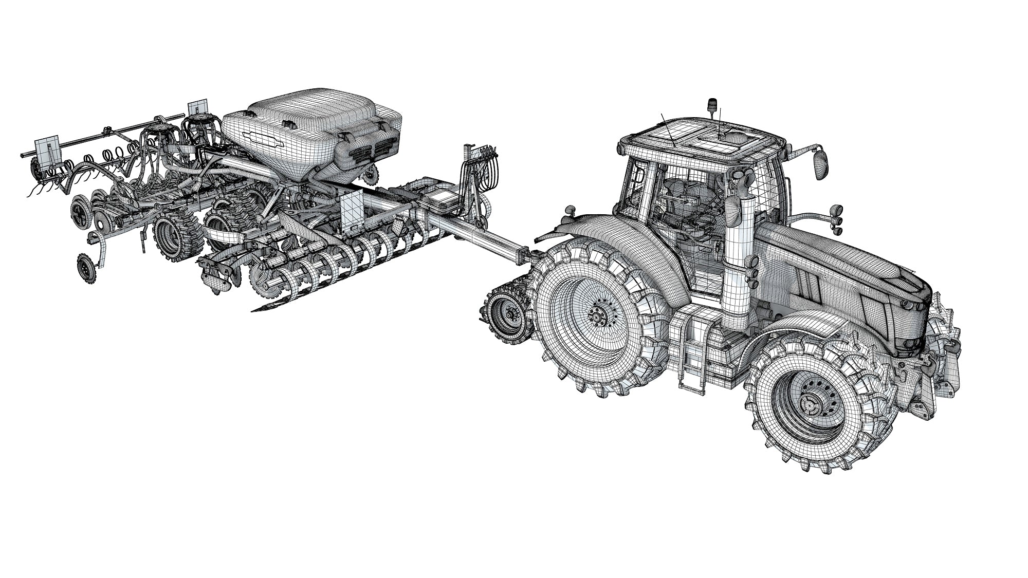 Tractor with Seed Drill