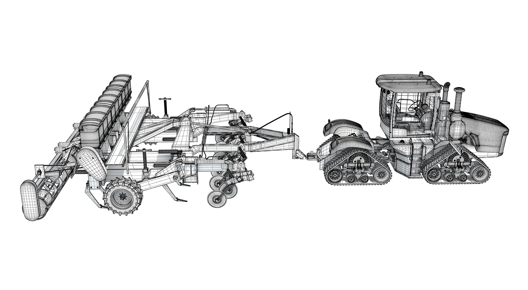 Tractor with Trailed Disc Harrow