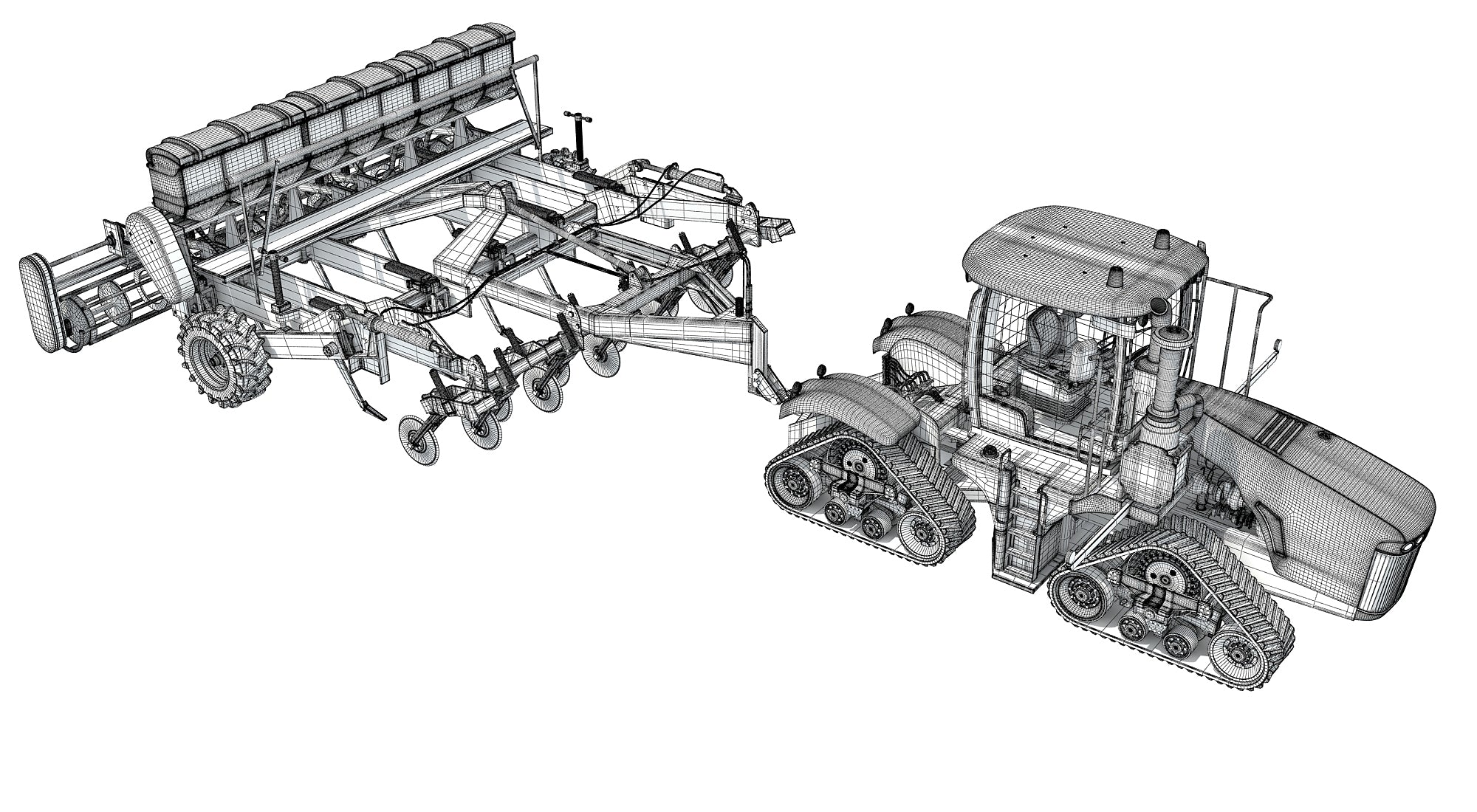 Tractor with Trailed Disc Harrow