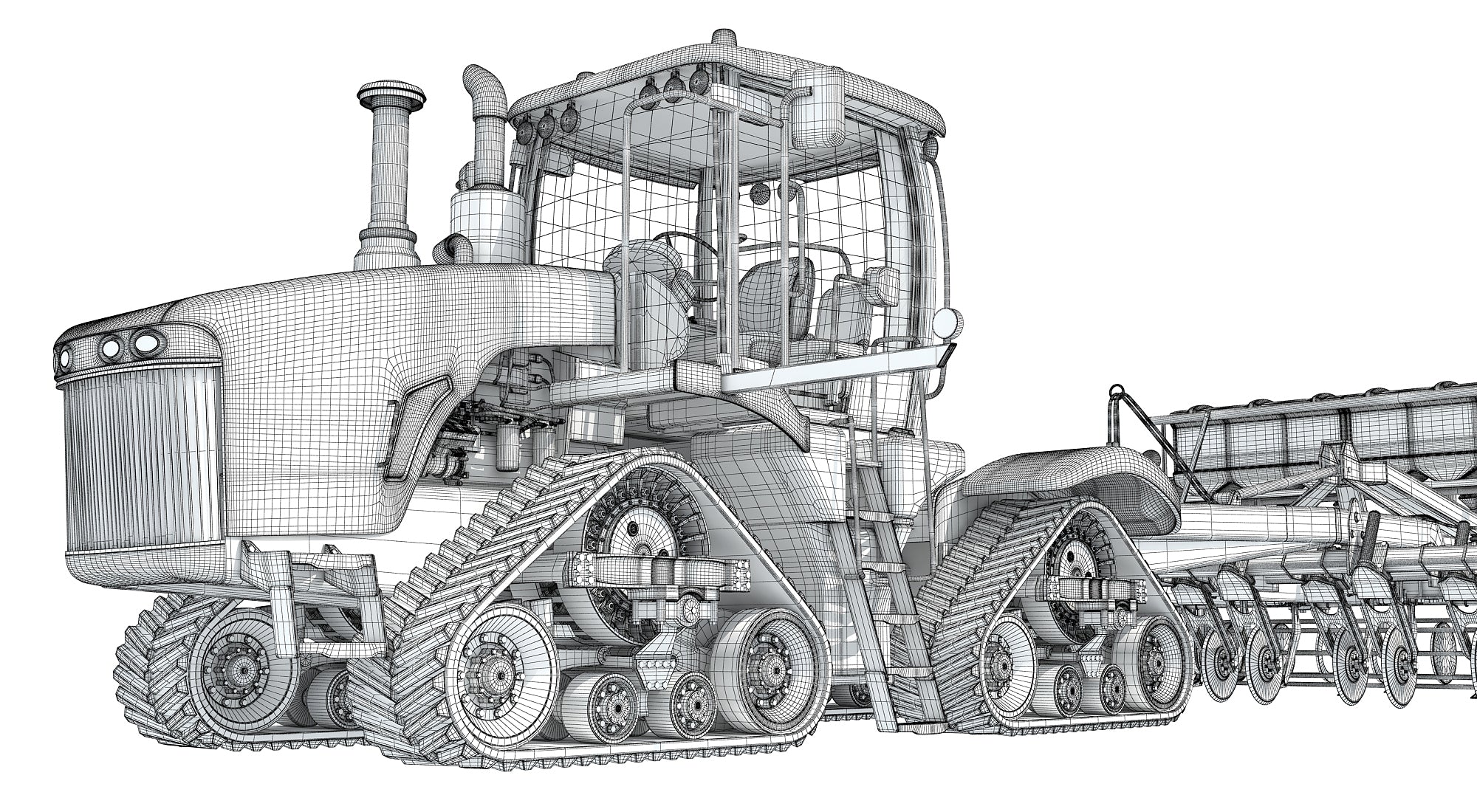 Tractor with Trailed Disc Harrow
