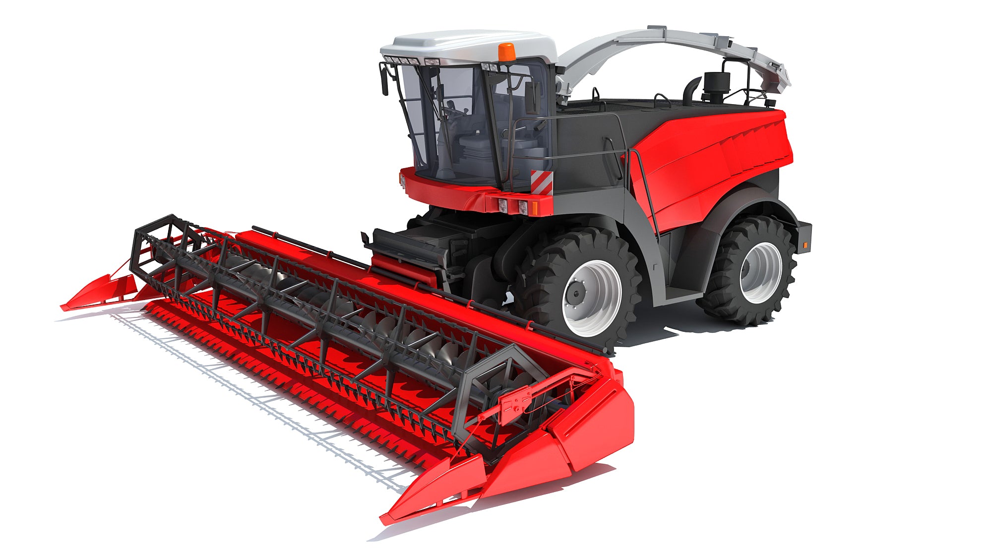 3D Red Combine Harvester