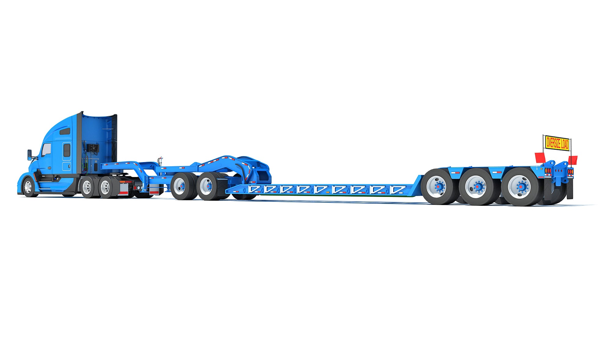 Semi Truck with Platform Trailer