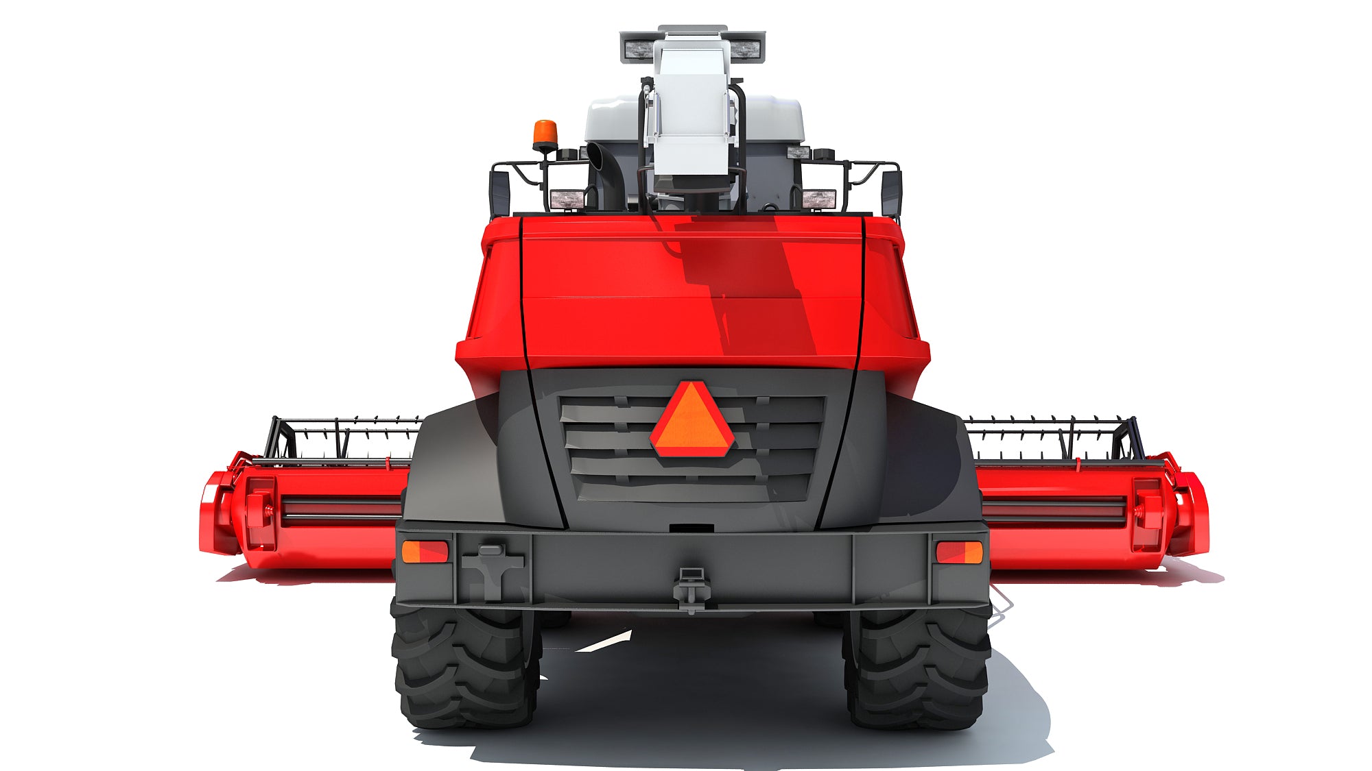 3D Red Combine Harvester