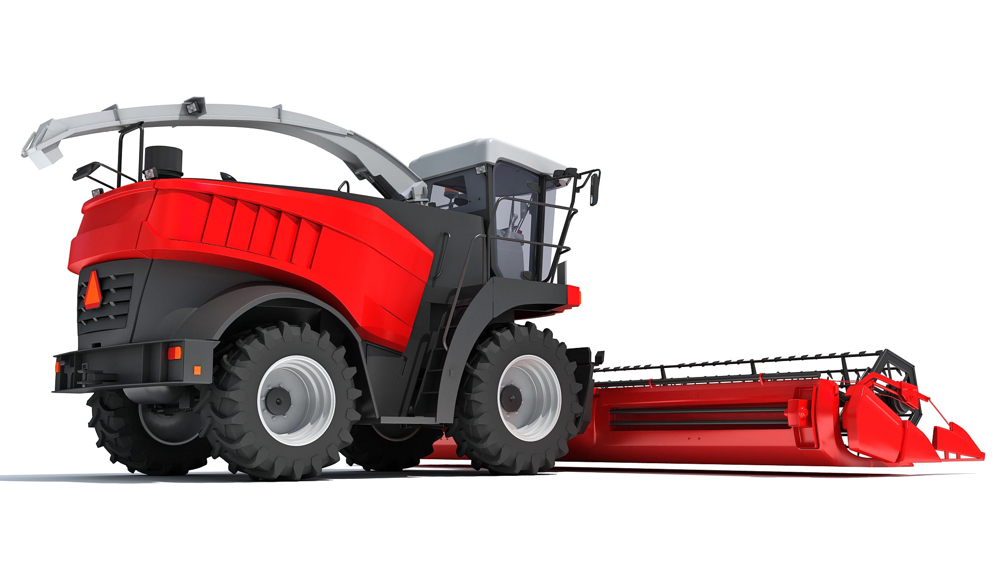 3D Red Combine Harvester