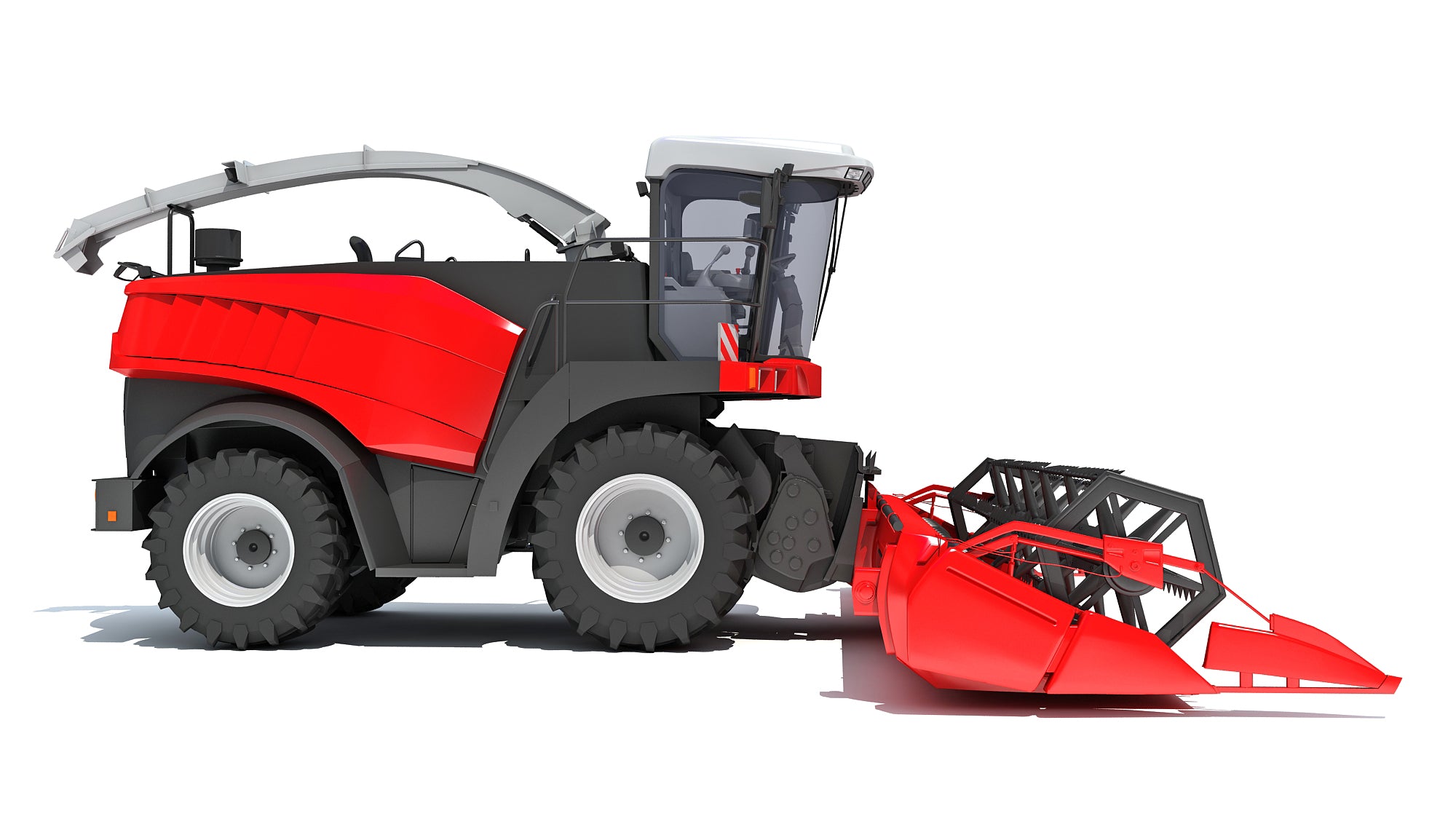 3D Red Combine Harvester