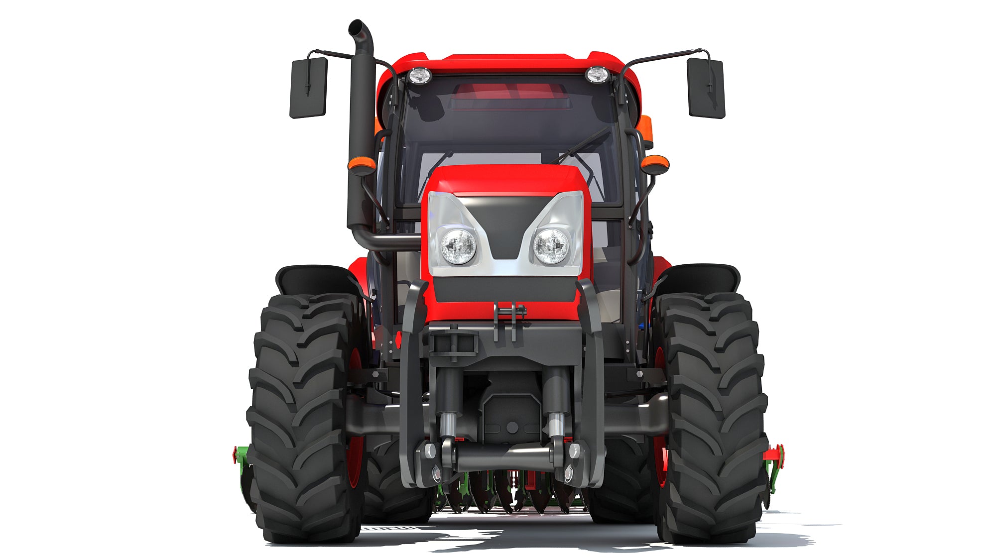 Tractor with Trailed Disc Harrow