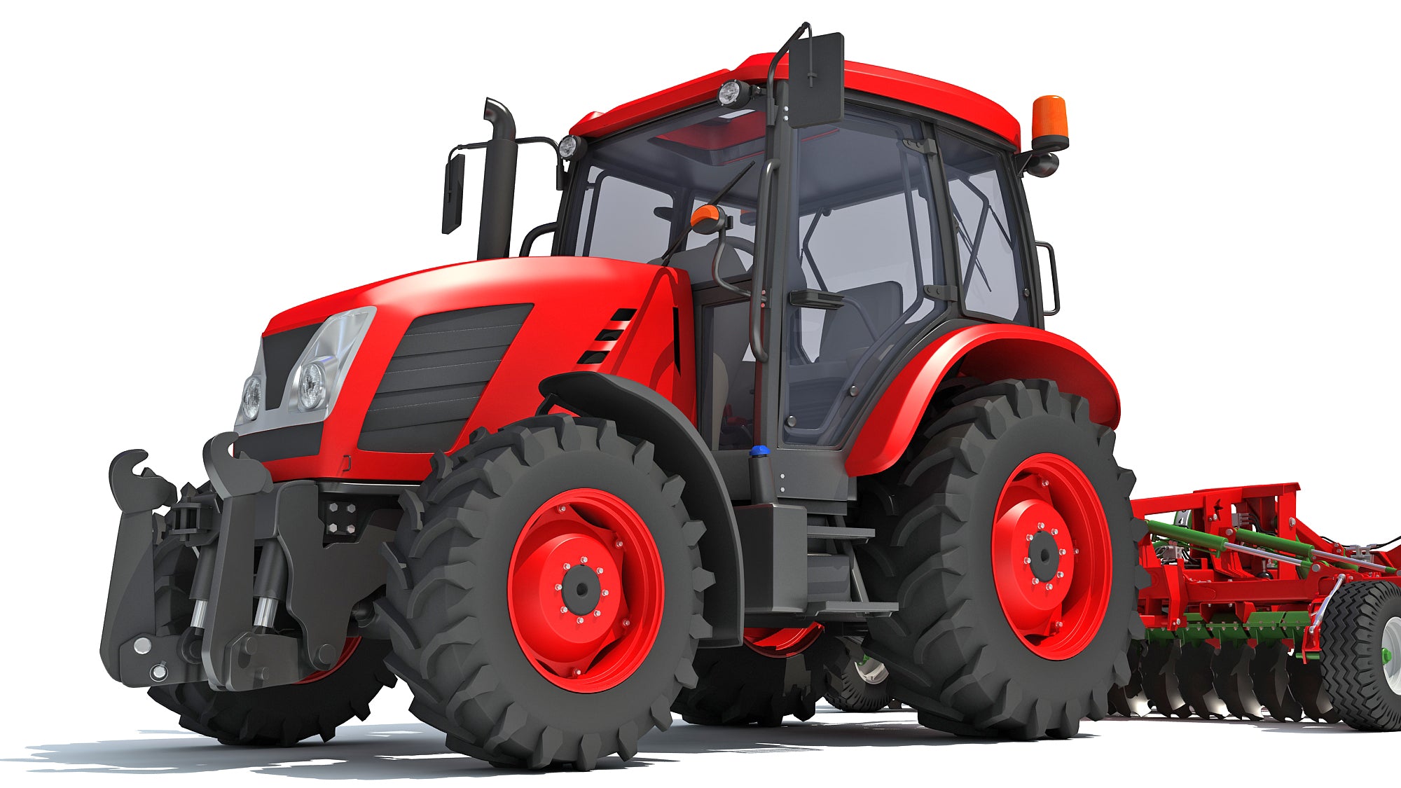 Tractor with Trailed Disc Harrow