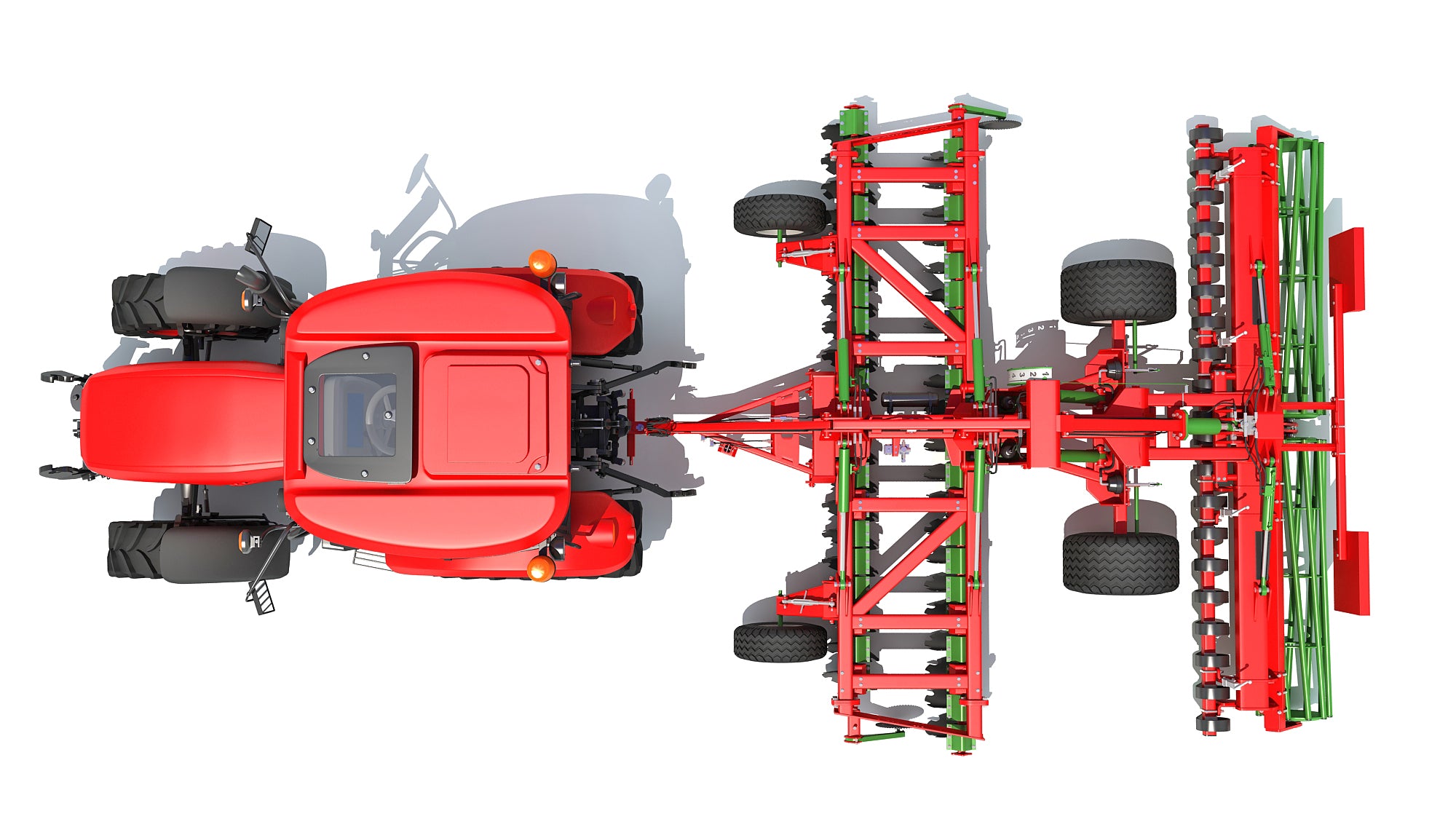 Tractor with Trailed Disc Harrow