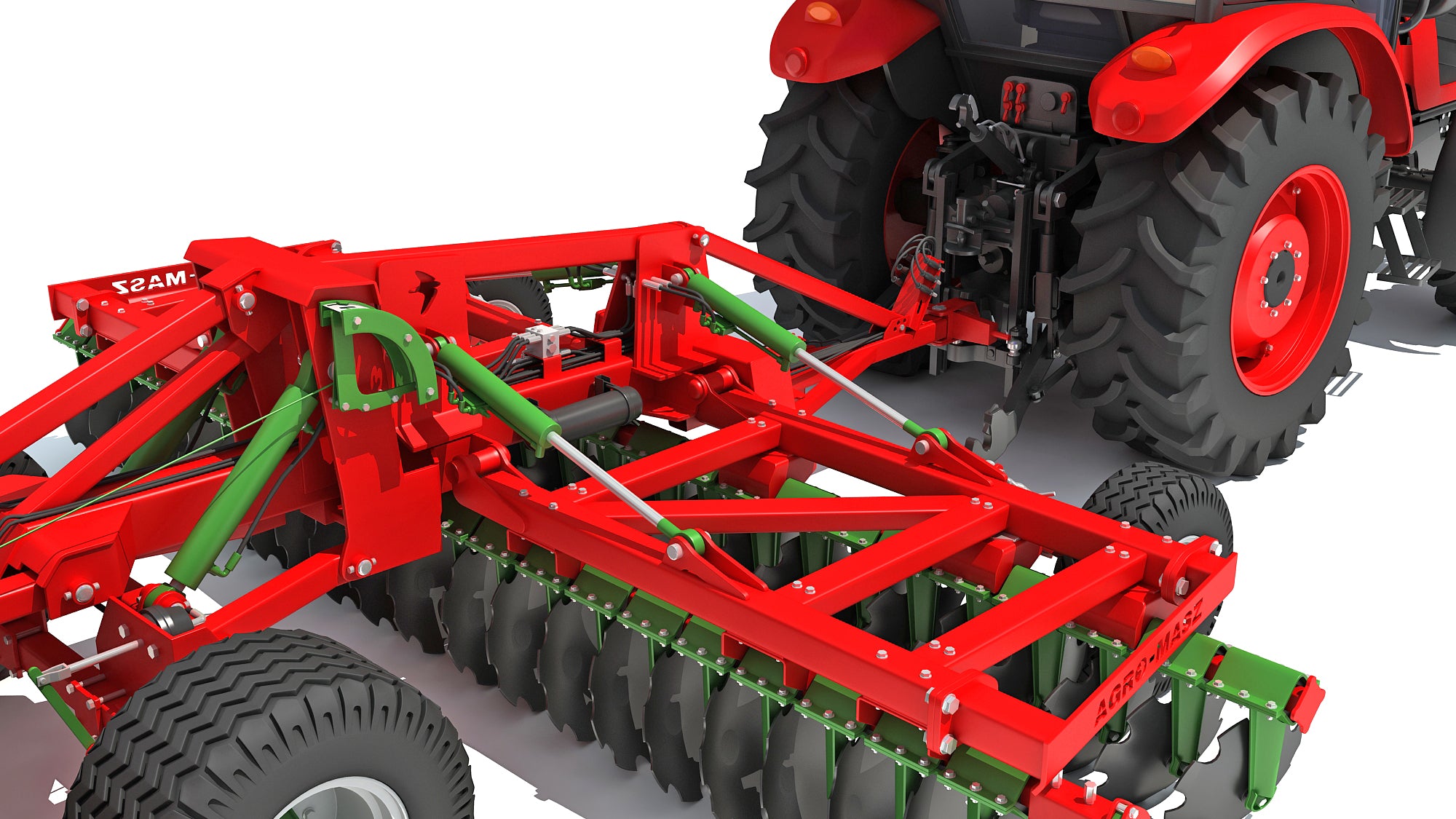 Tractor with Trailed Disc Harrow