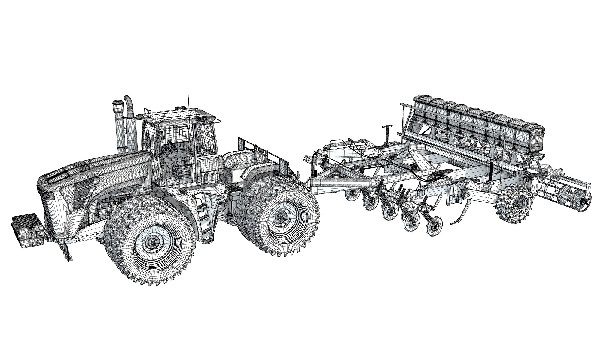 Tractor with Seed Drill