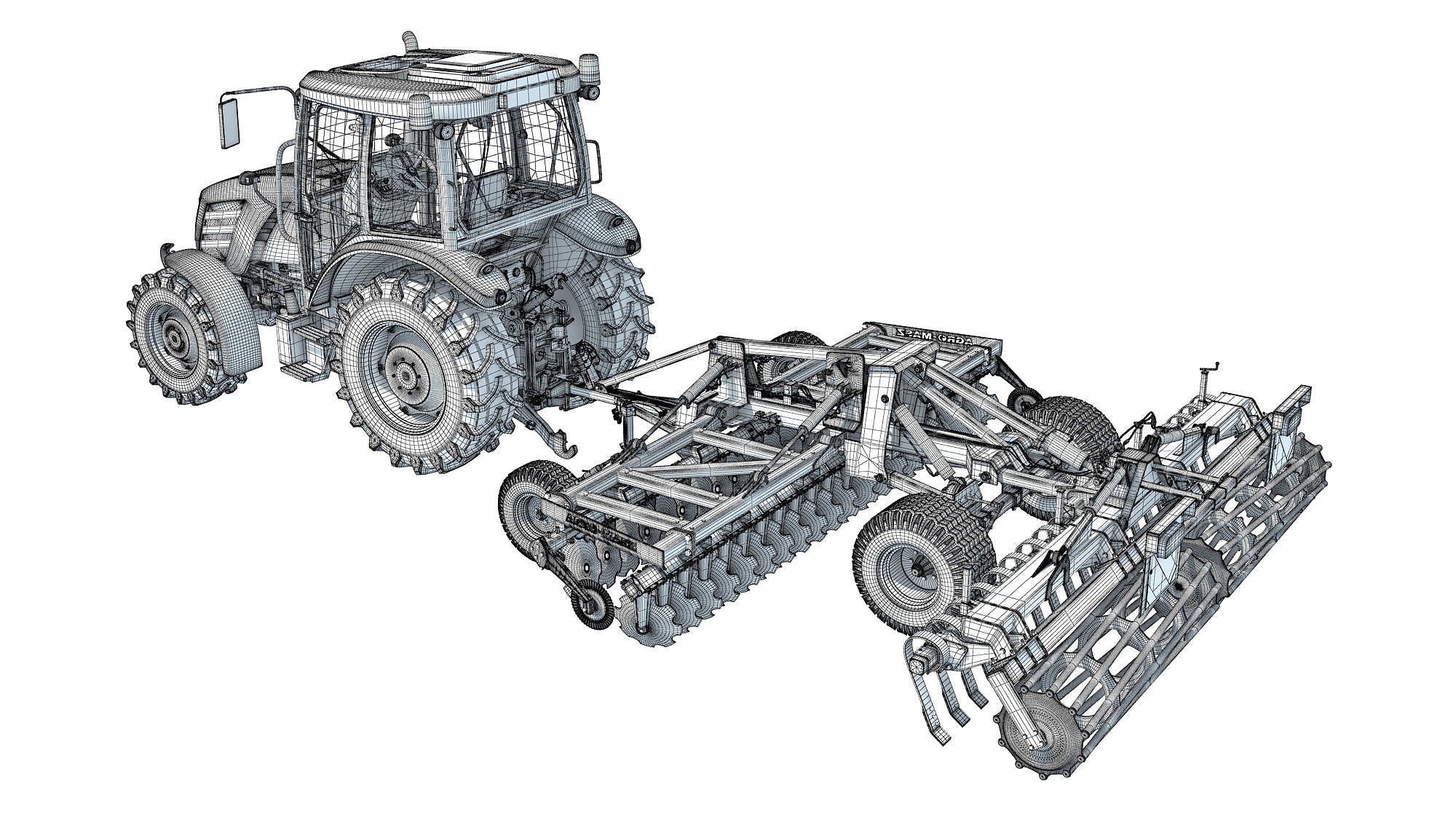 Tractor with Trailed Disc Harrow