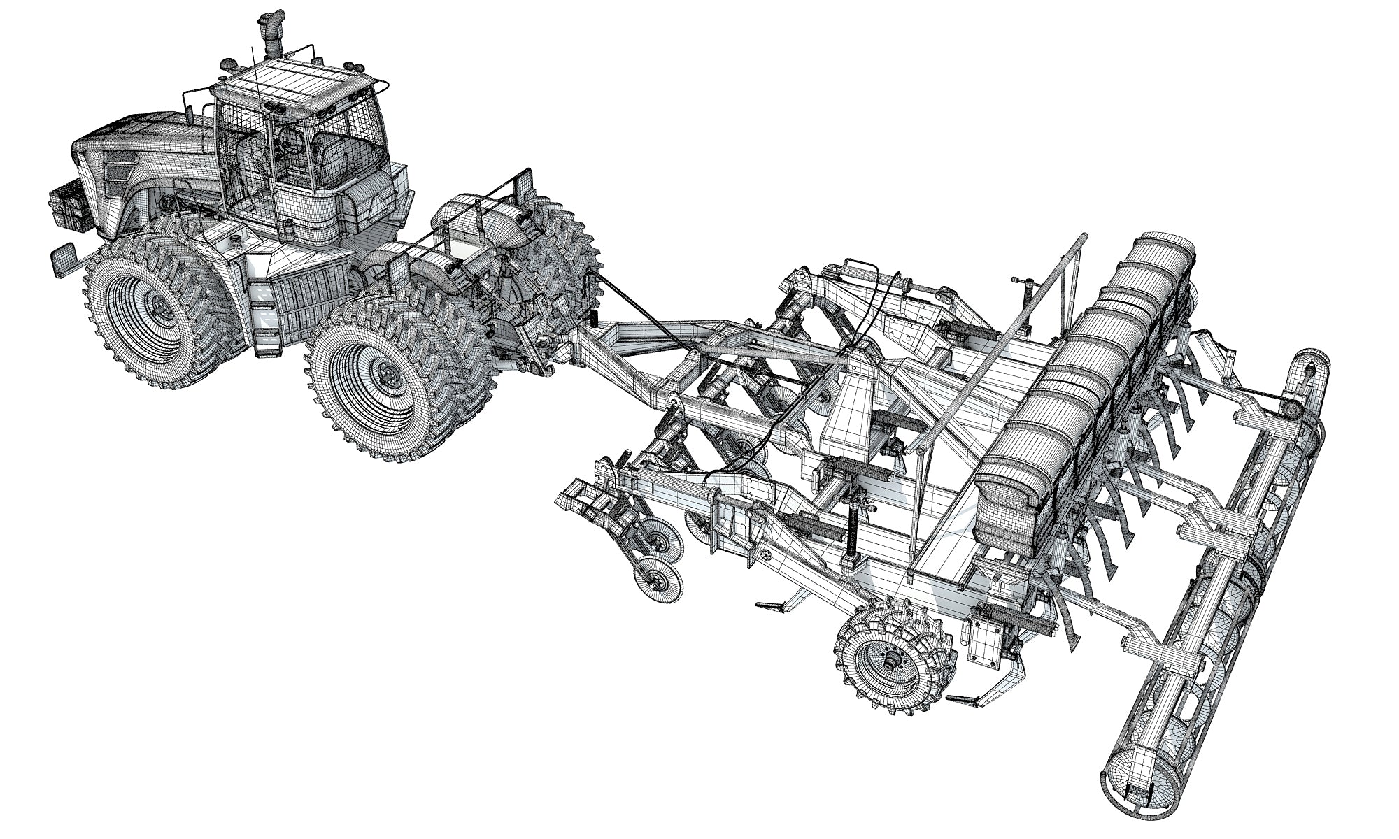Tractor with Seed Drill