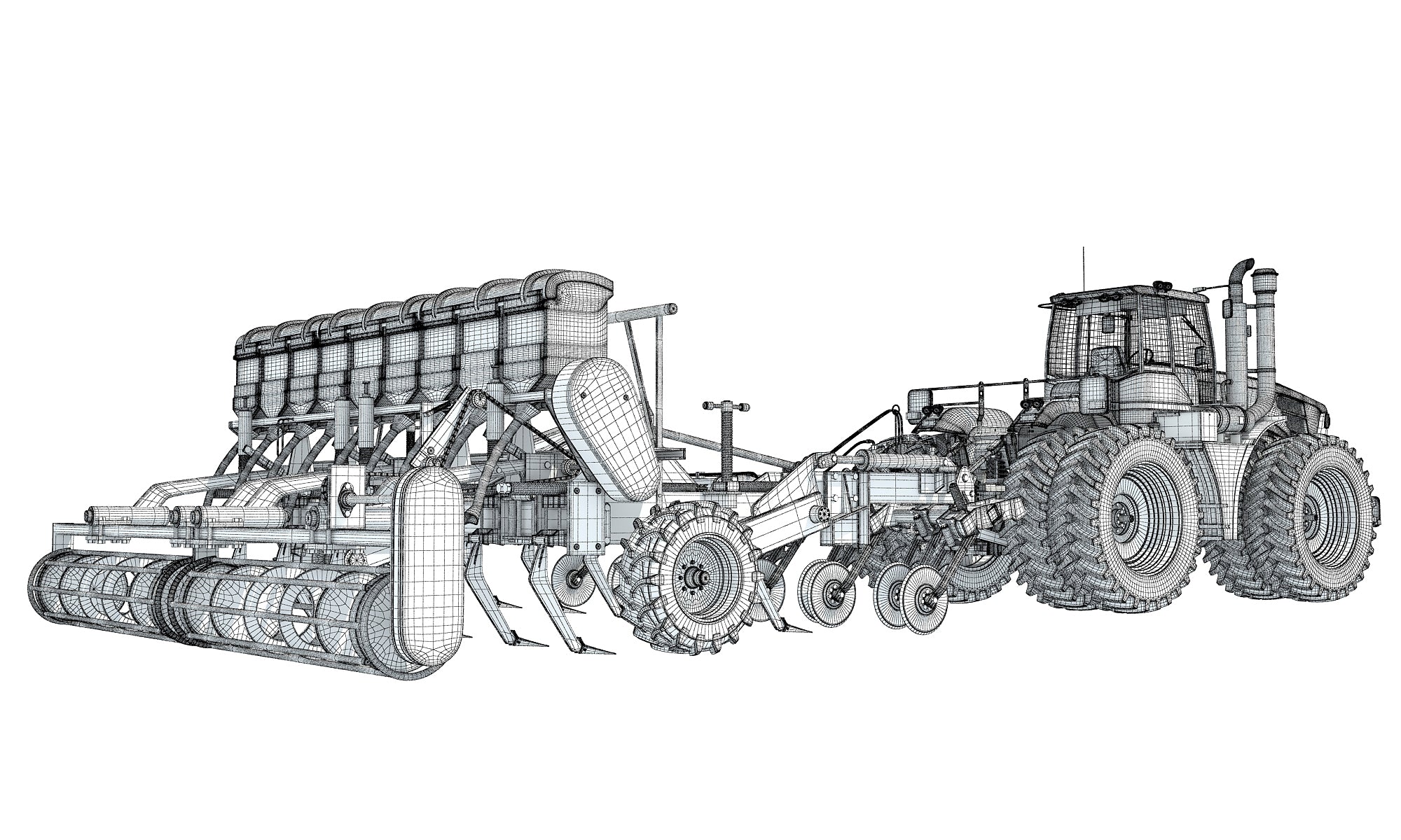 Tractor with Seed Drill