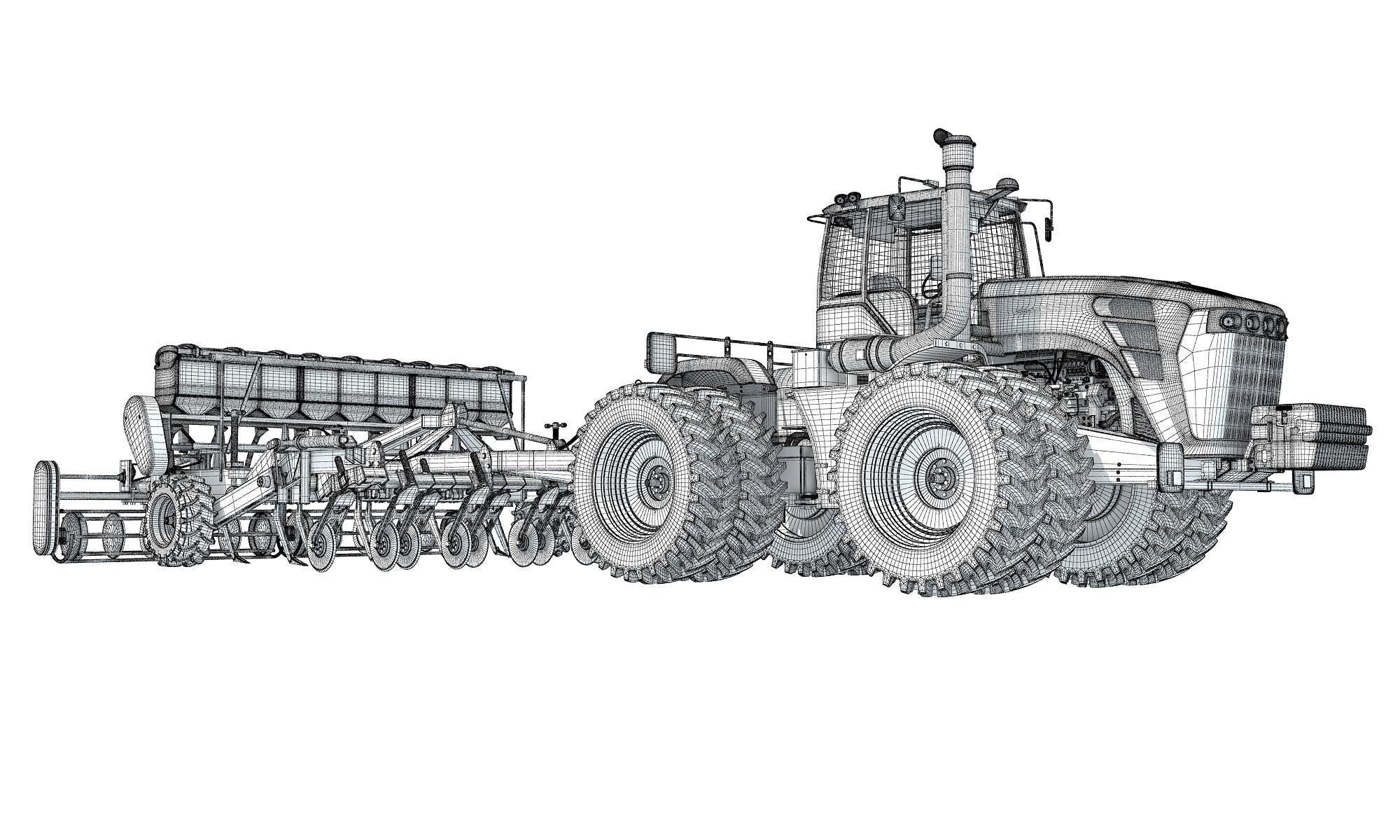 Tractor with Seed Drill