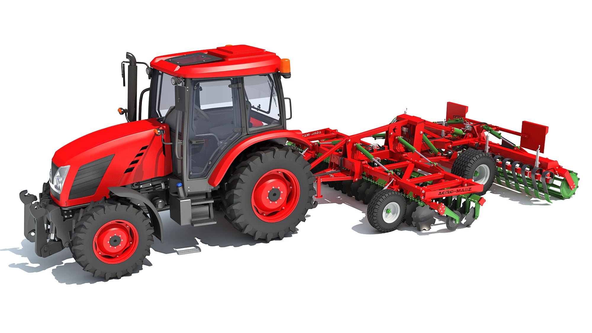 Tractor with Trailed Disc Harrow