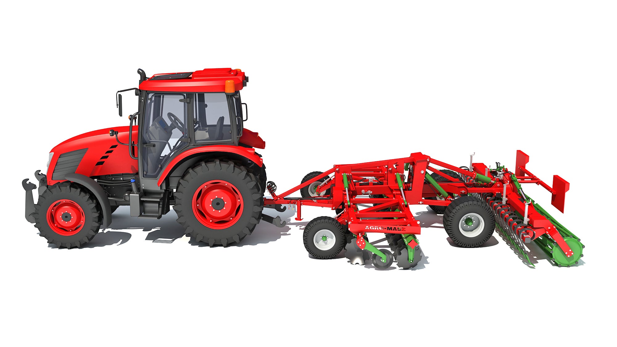 Tractor with Trailed Disc Harrow
