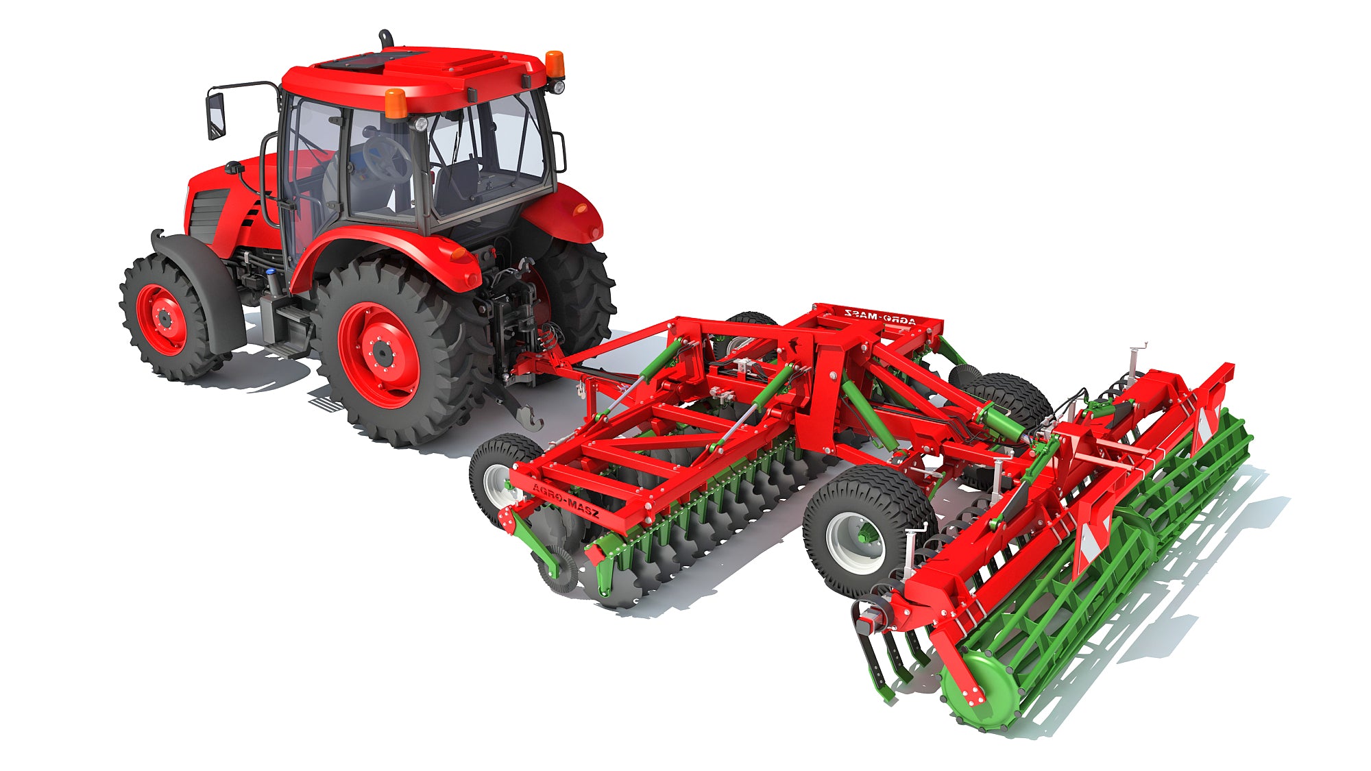 Tractor with Trailed Disc Harrow