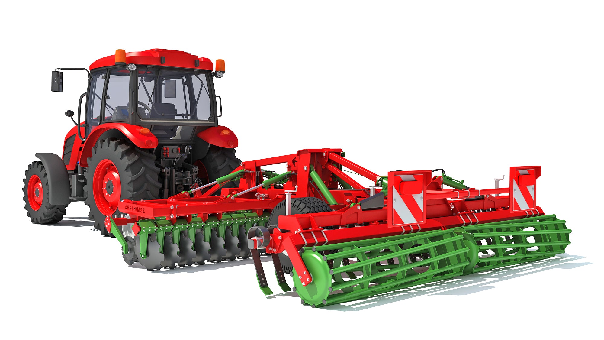 Tractor with Trailed Disc Harrow