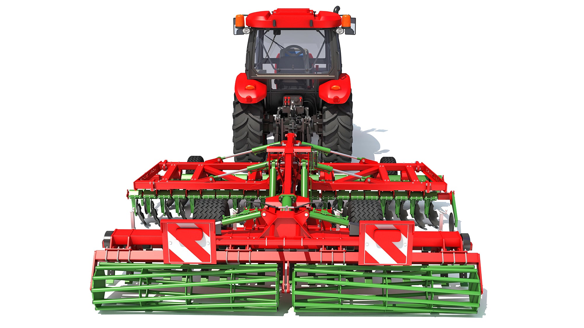Tractor with Trailed Disc Harrow