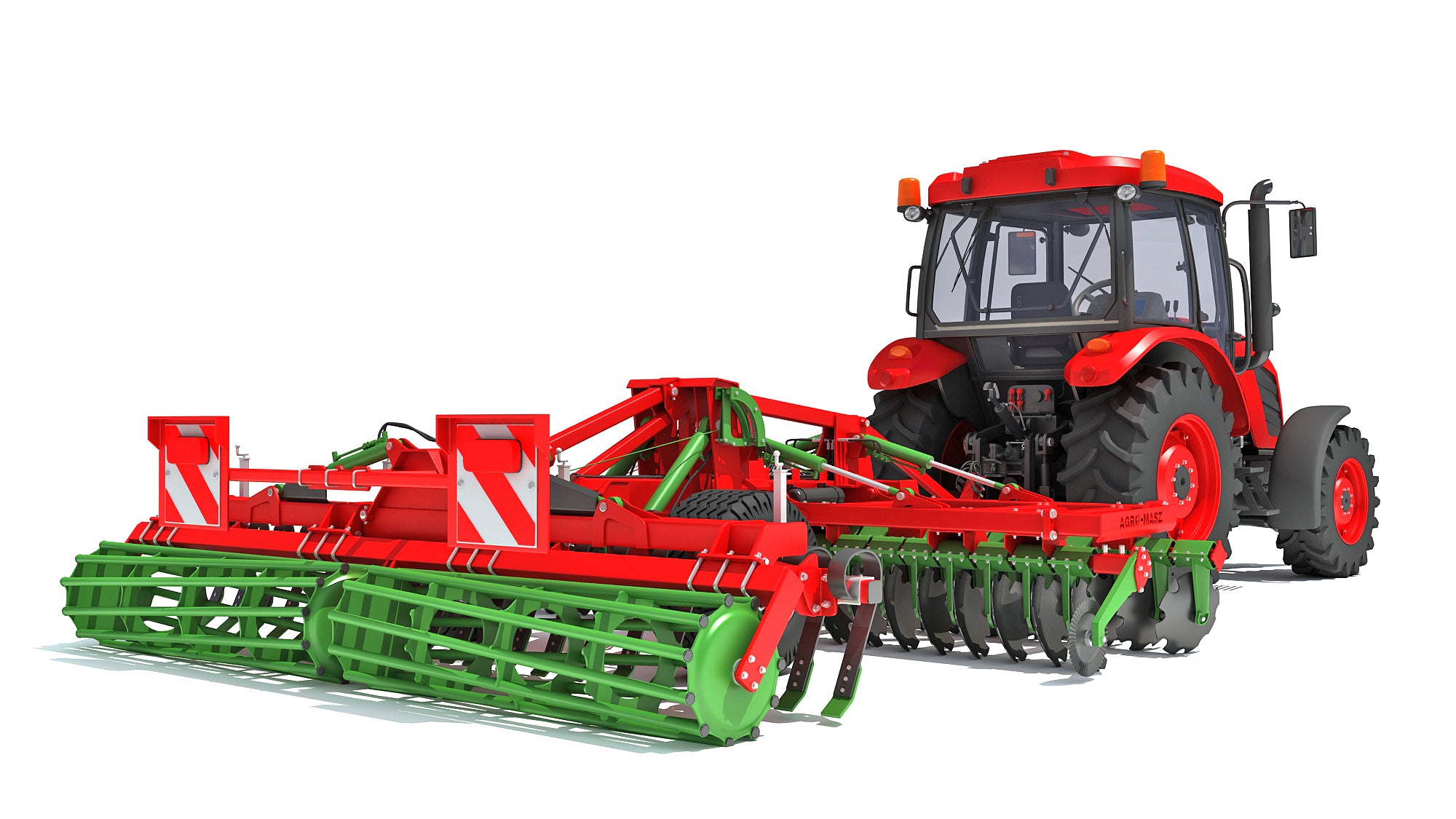 Tractor with Trailed Disc Harrow