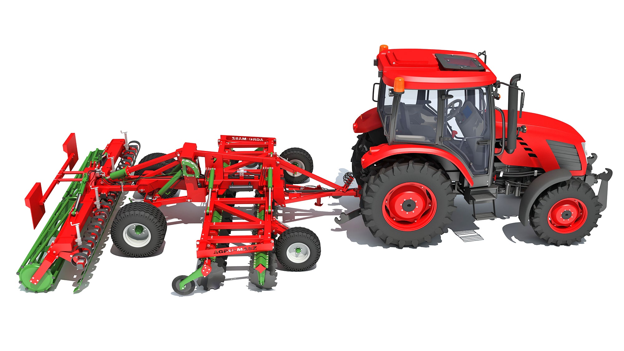 Tractor with Trailed Disc Harrow