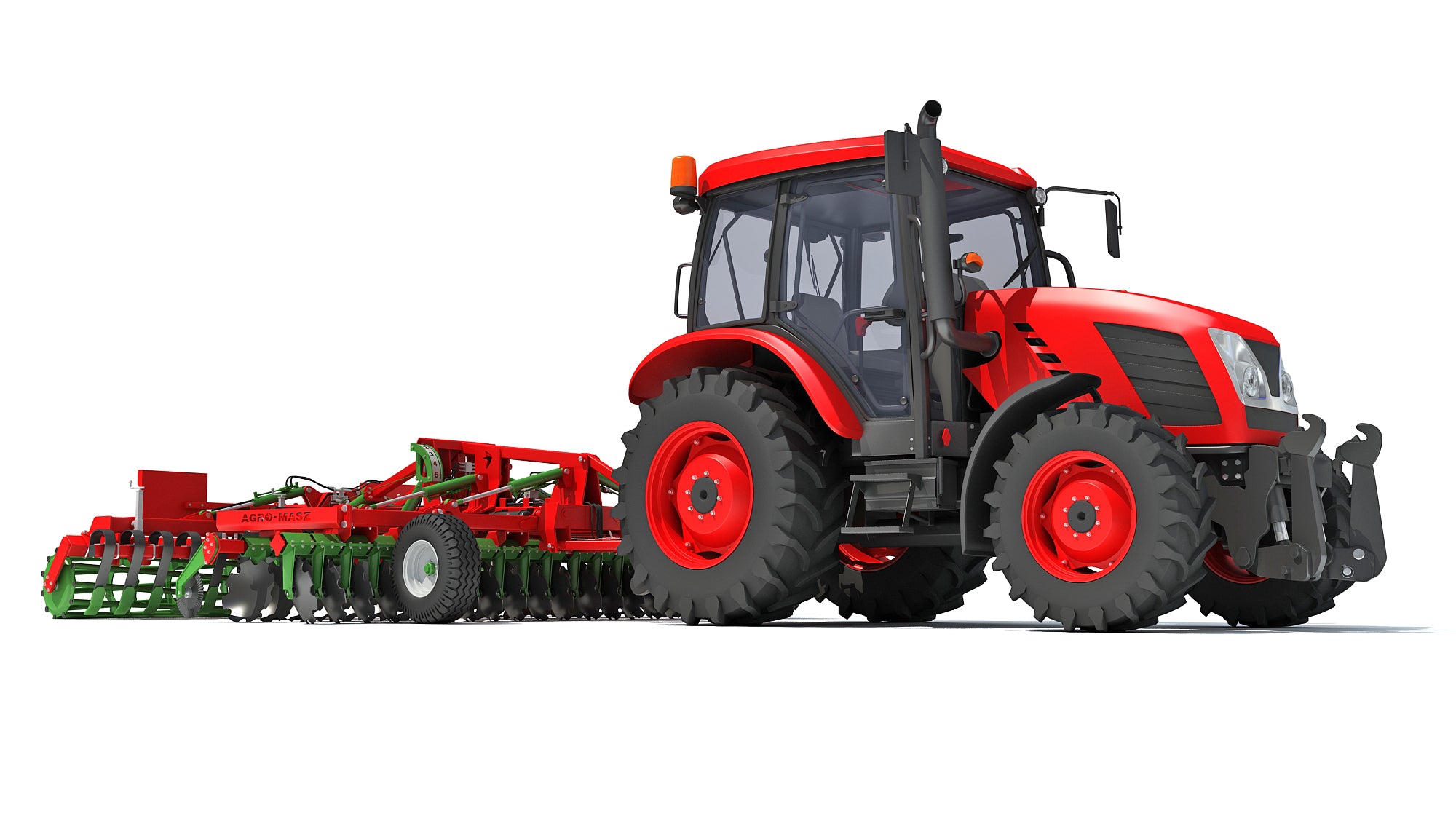Tractor with Trailed Disc Harrow