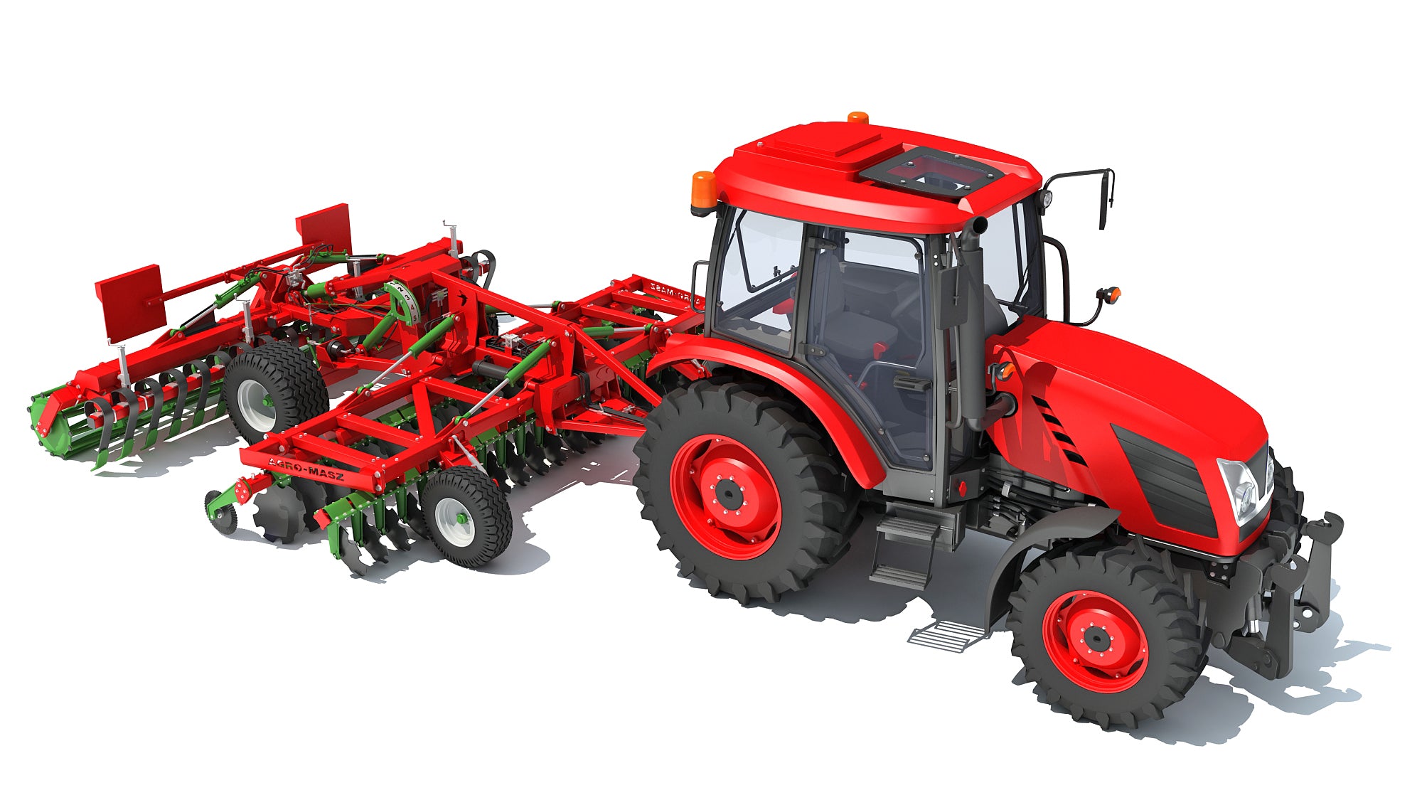 Tractor with Trailed Disc Harrow