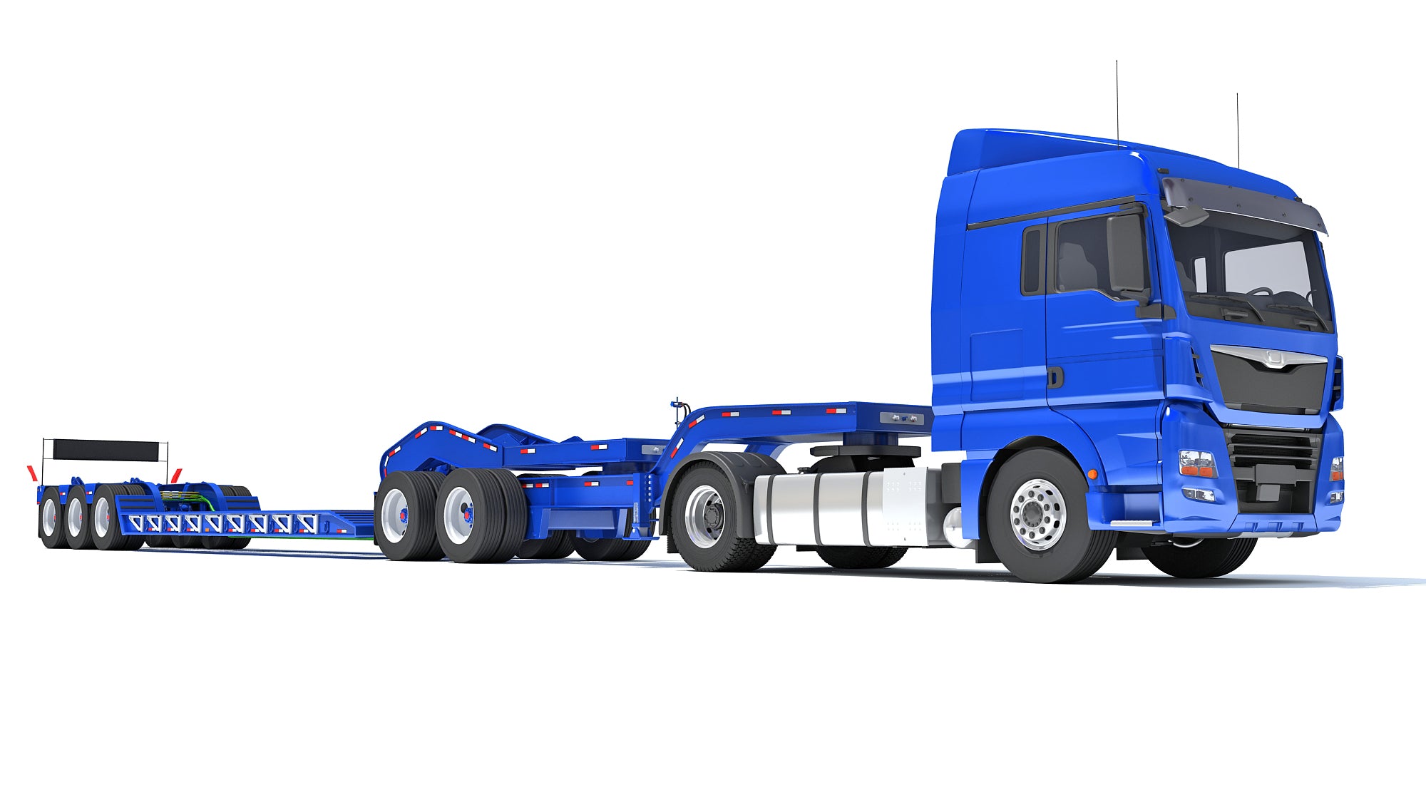 Semi Truck with Lowboy Trailer