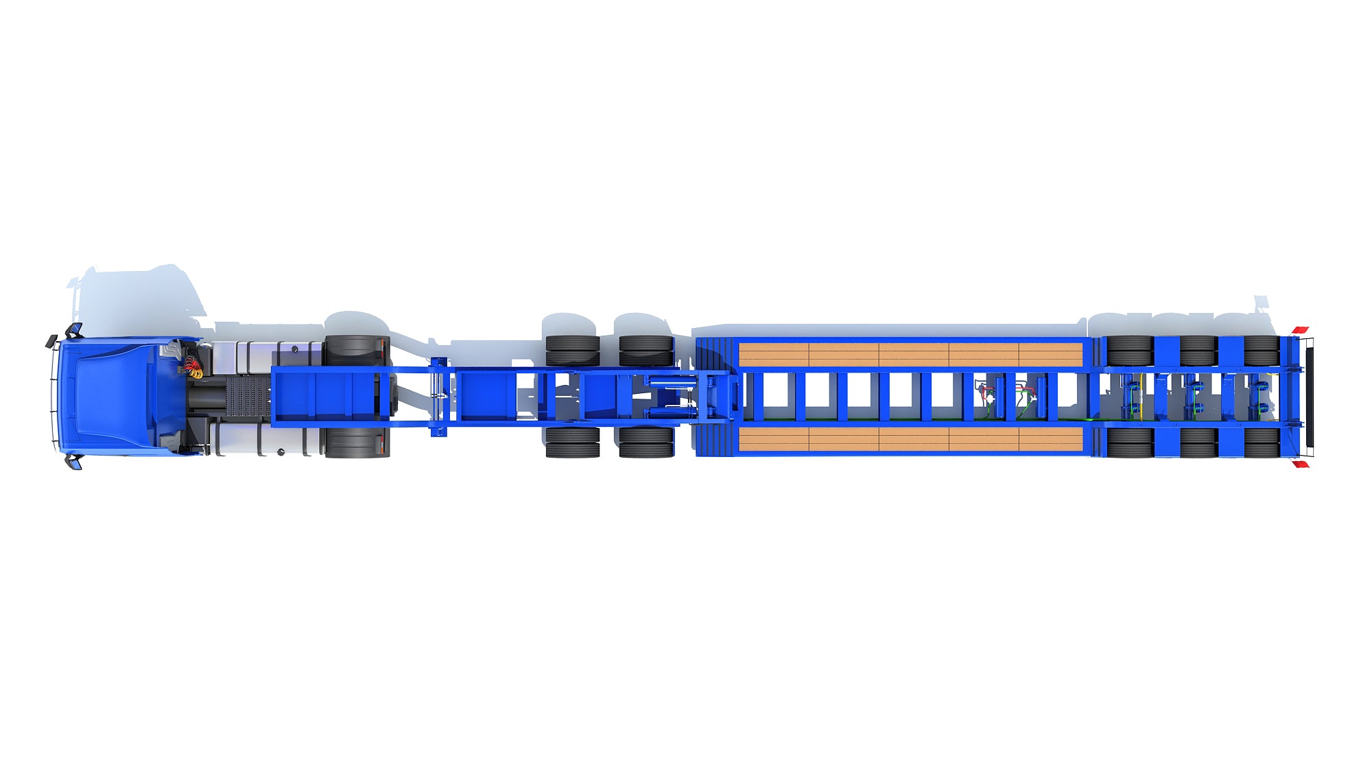 Semi Truck with Lowboy Trailer