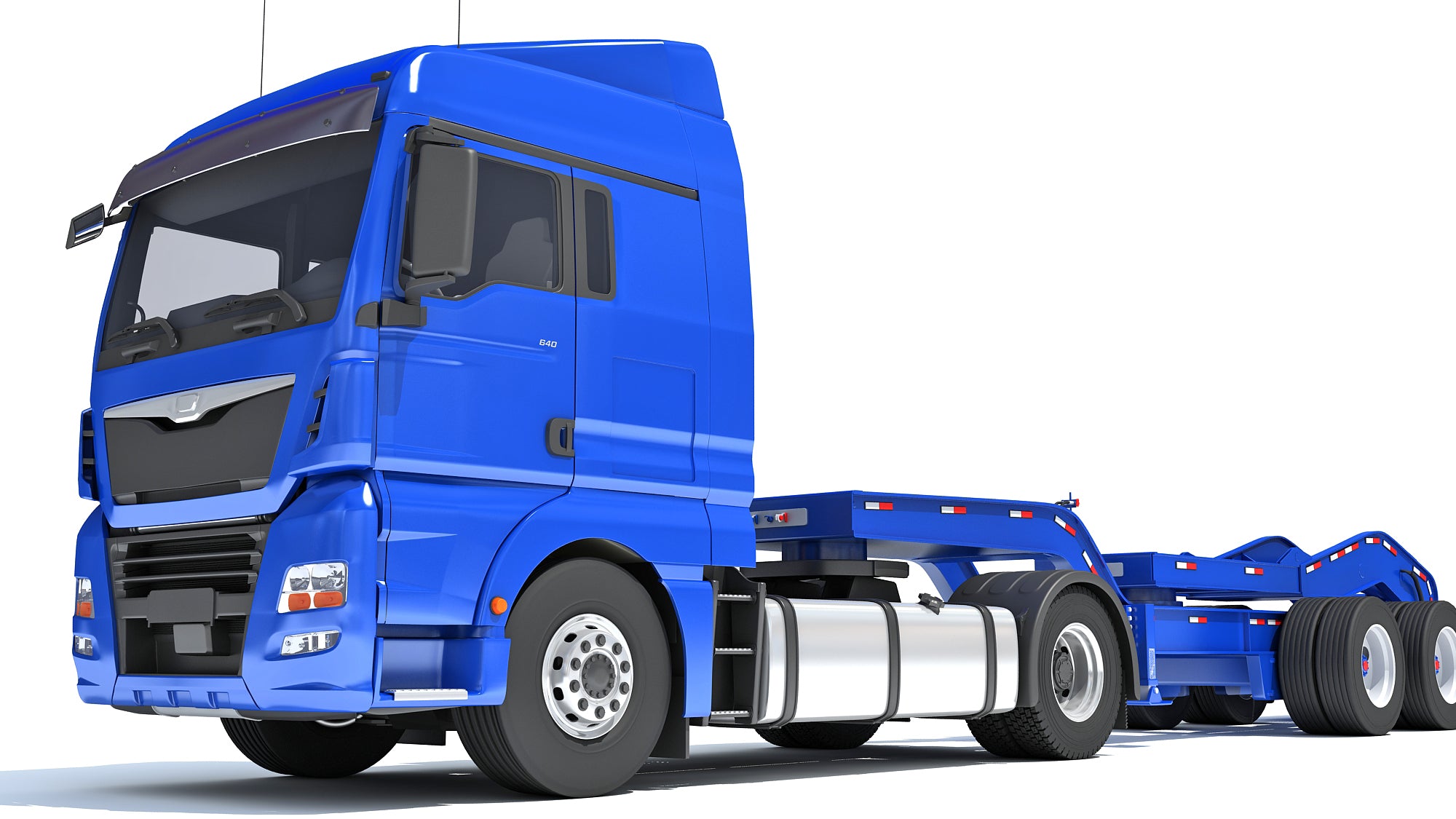Semi Truck with Lowboy Trailer
