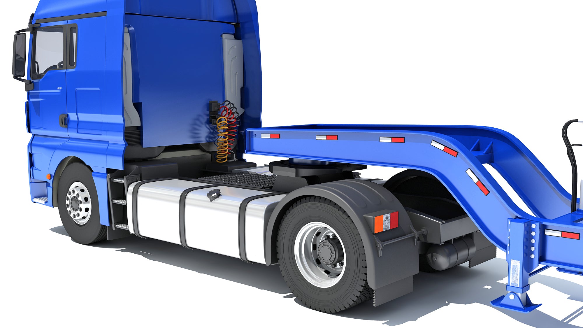 Semi Truck with Lowboy Trailer