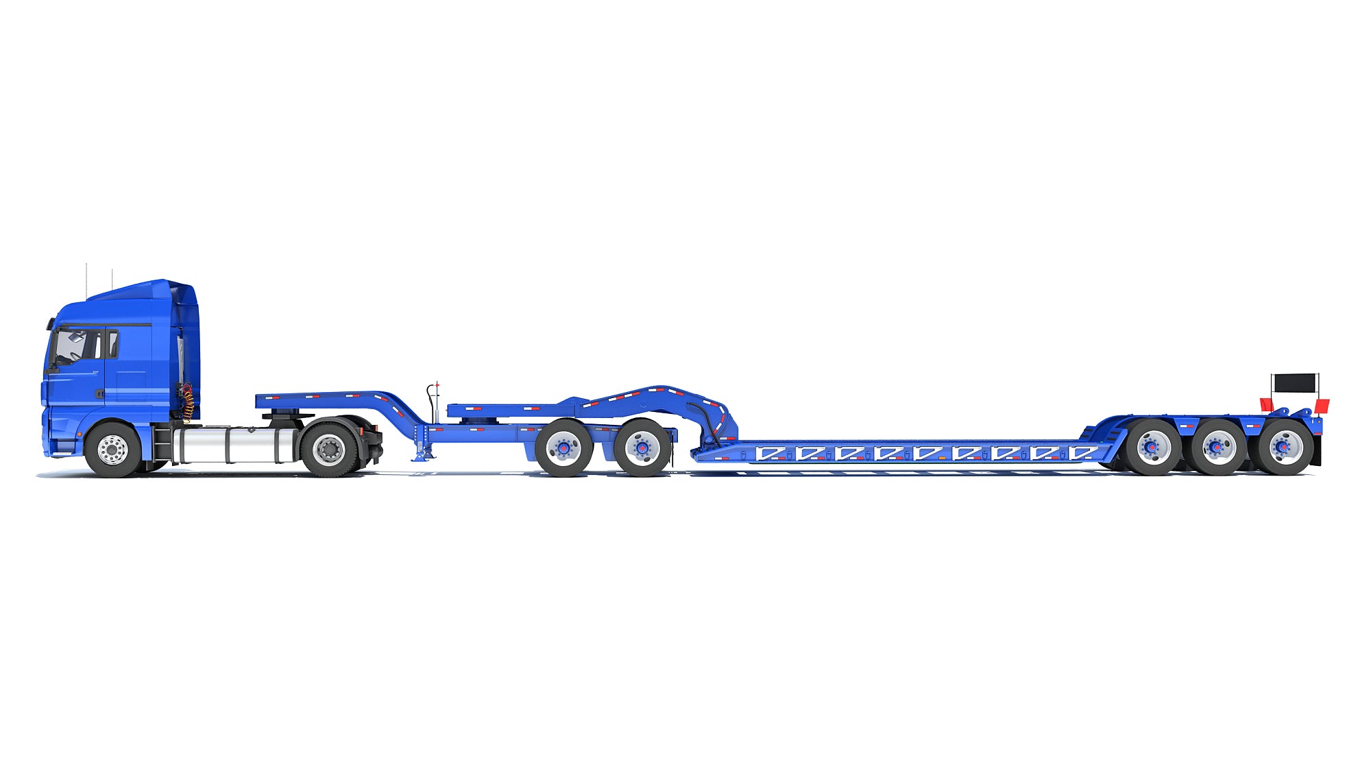 Semi Truck with Lowboy Trailer