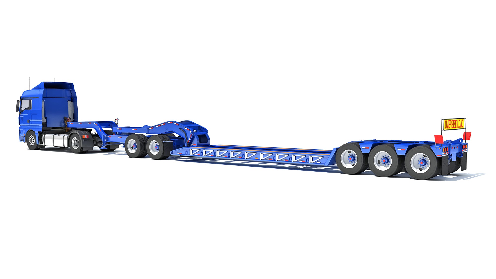 Semi Truck with Lowboy Trailer