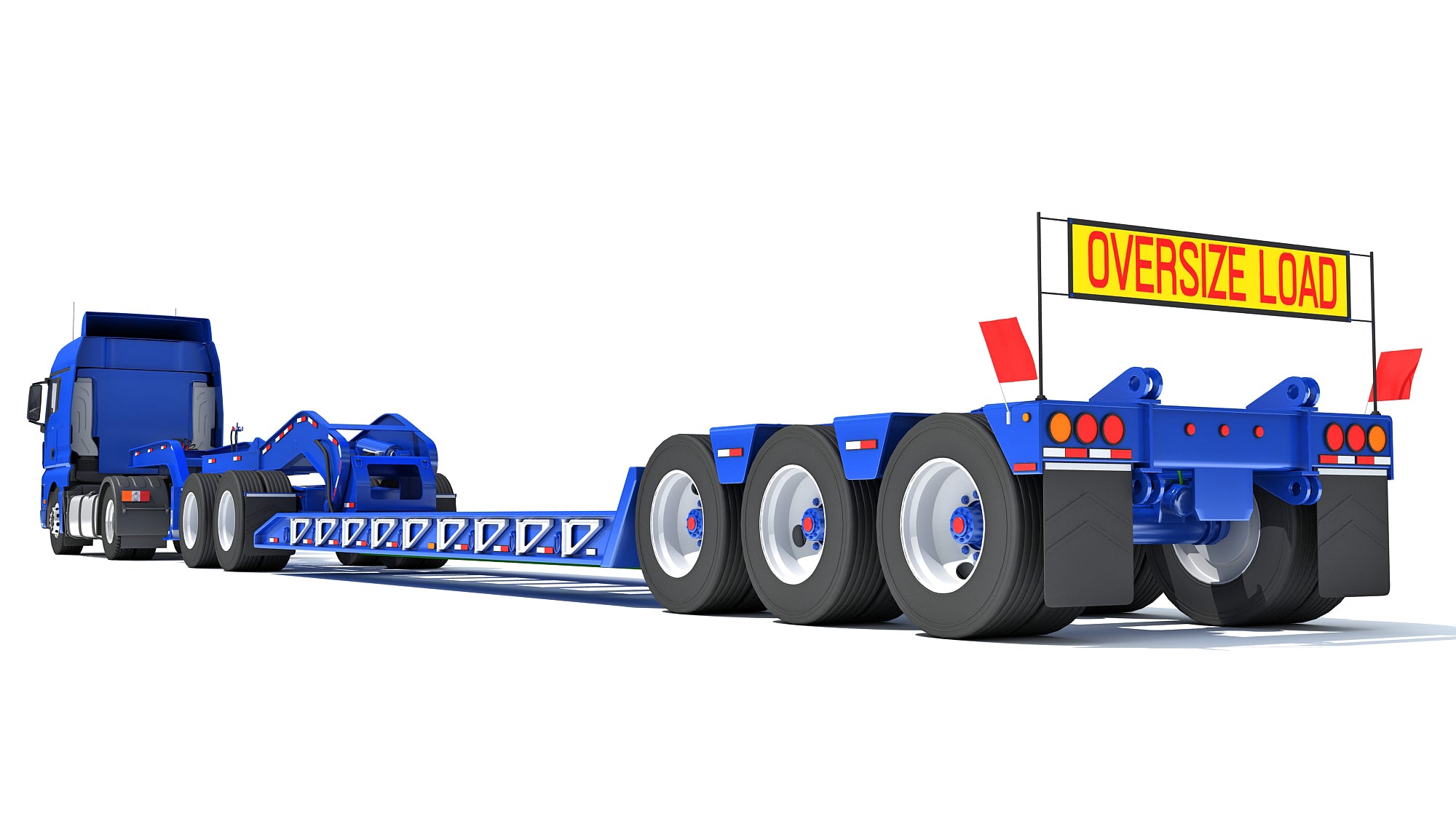 Semi Truck with Lowboy Trailer
