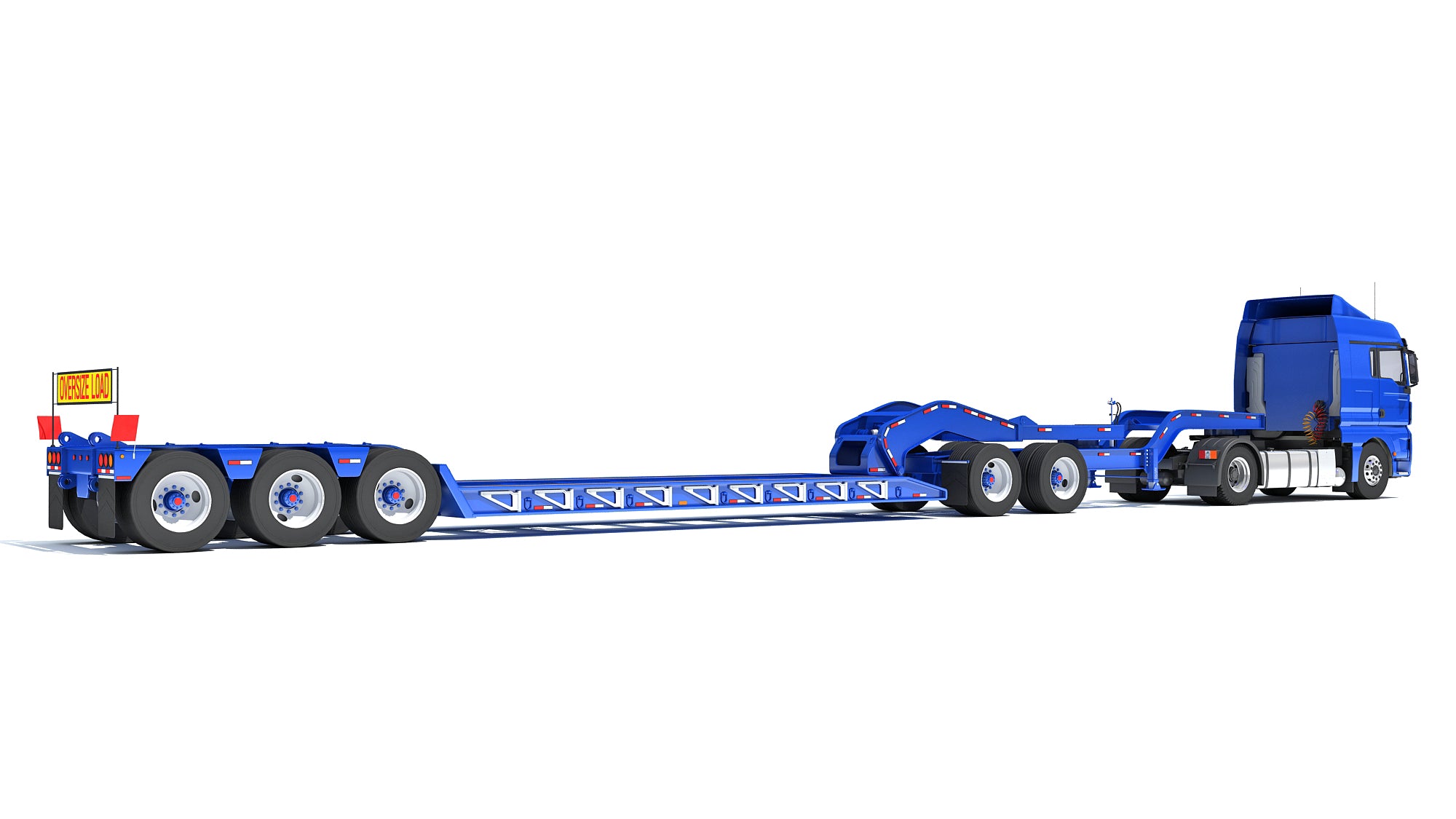 Semi Truck with Lowboy Trailer