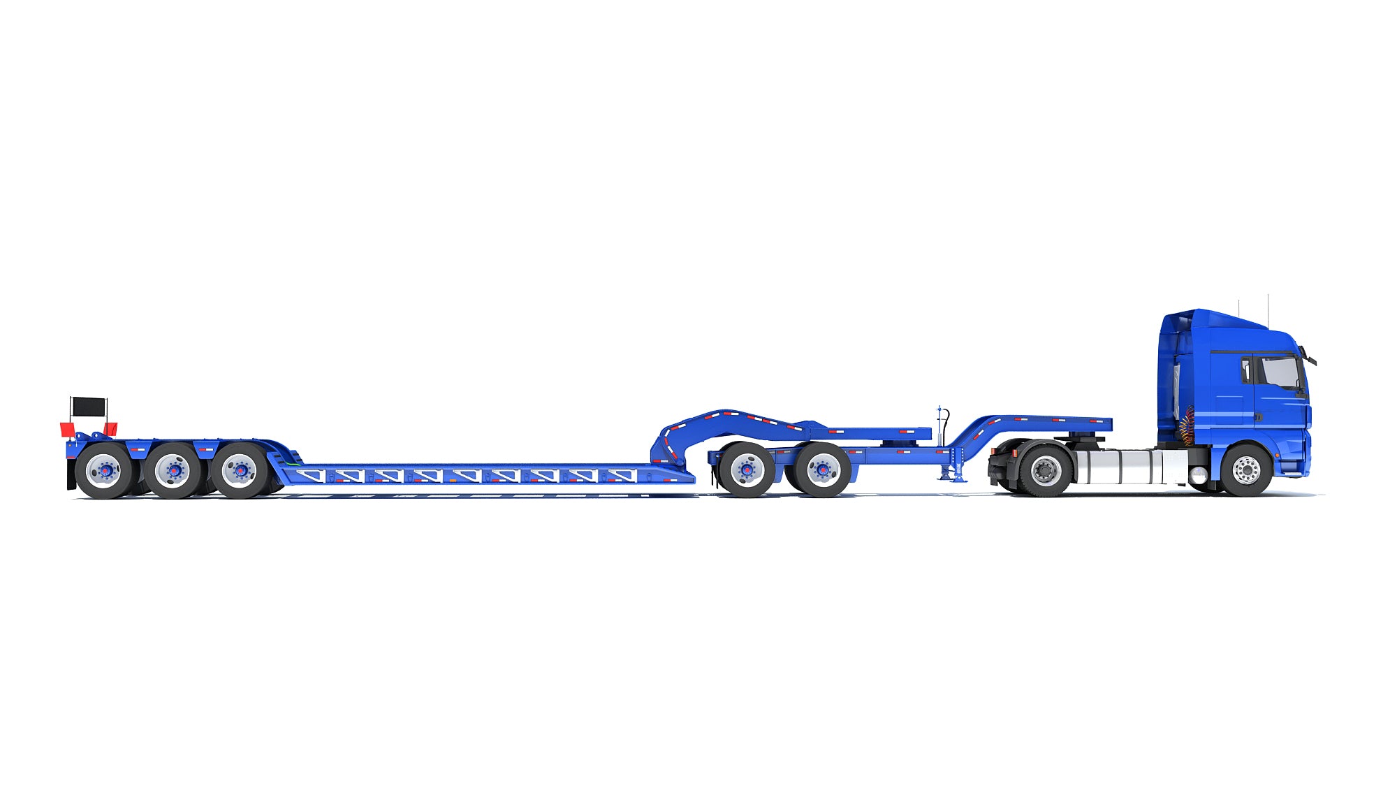 Semi Truck with Lowboy Trailer