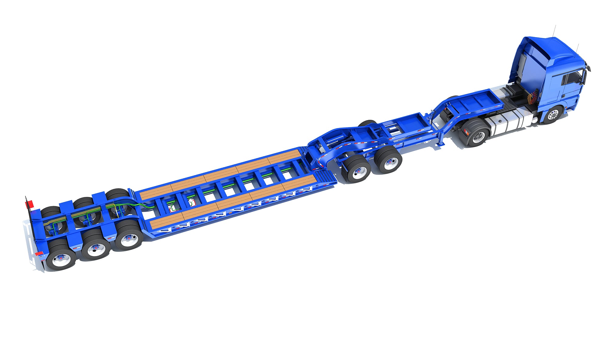 Semi Truck with Lowboy Trailer