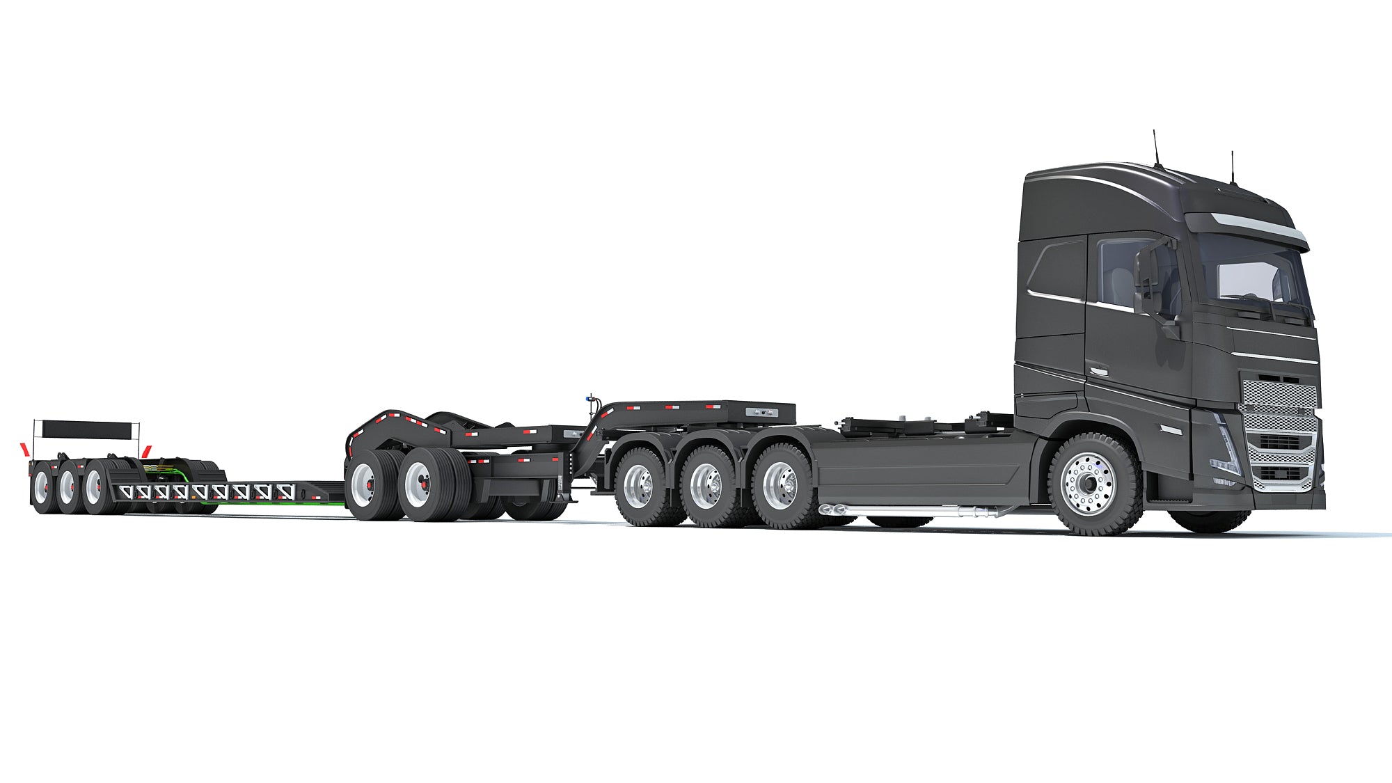 Semi Truck with Lowboy Trailer