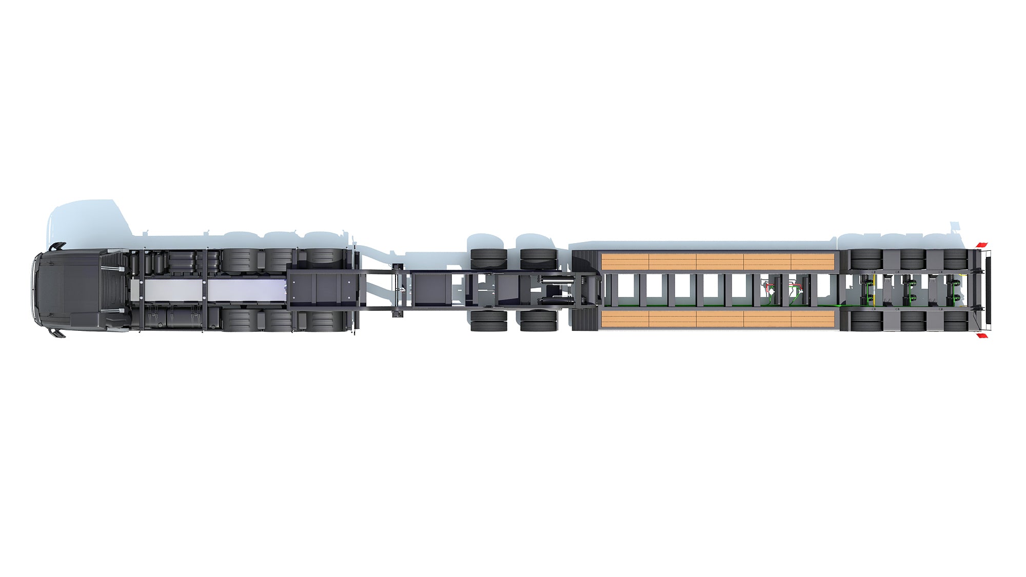 Semi Truck with Lowboy Trailer